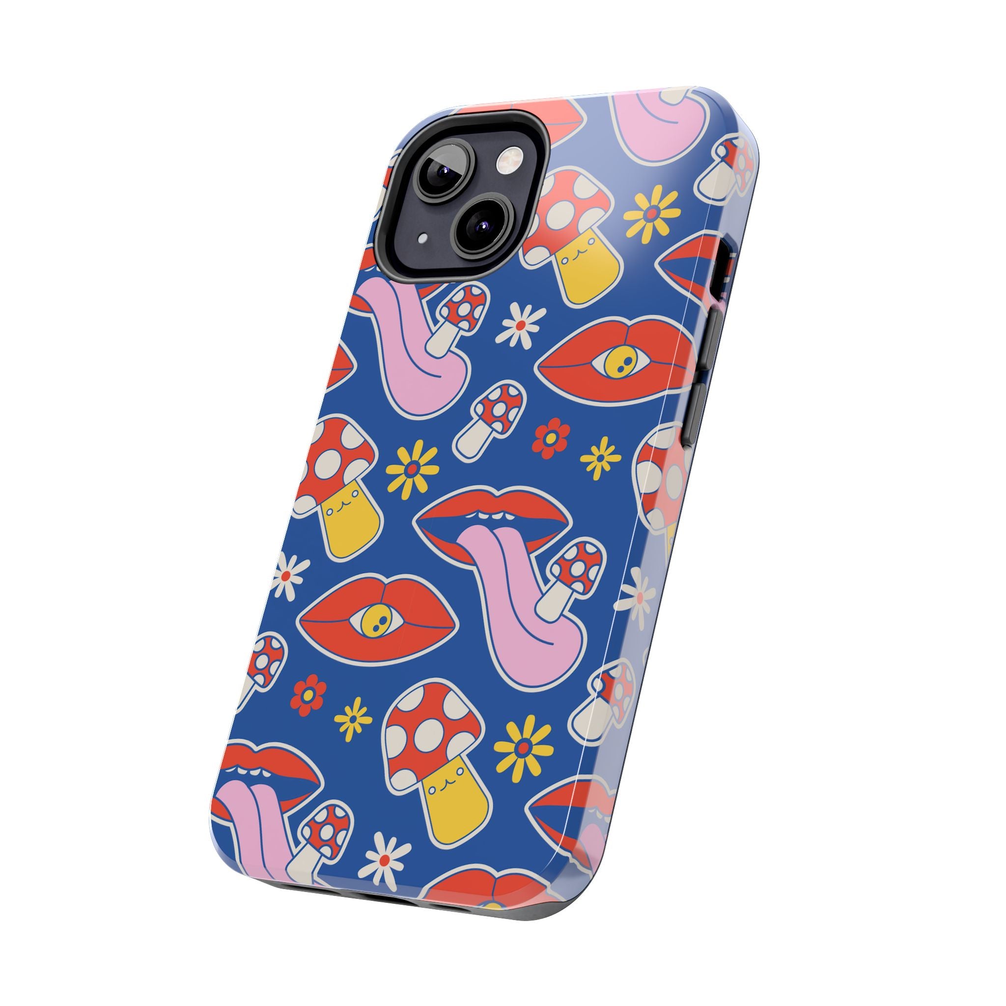 70s Lips Mushrooms Flower Power Phone Case 🌼💋🍄