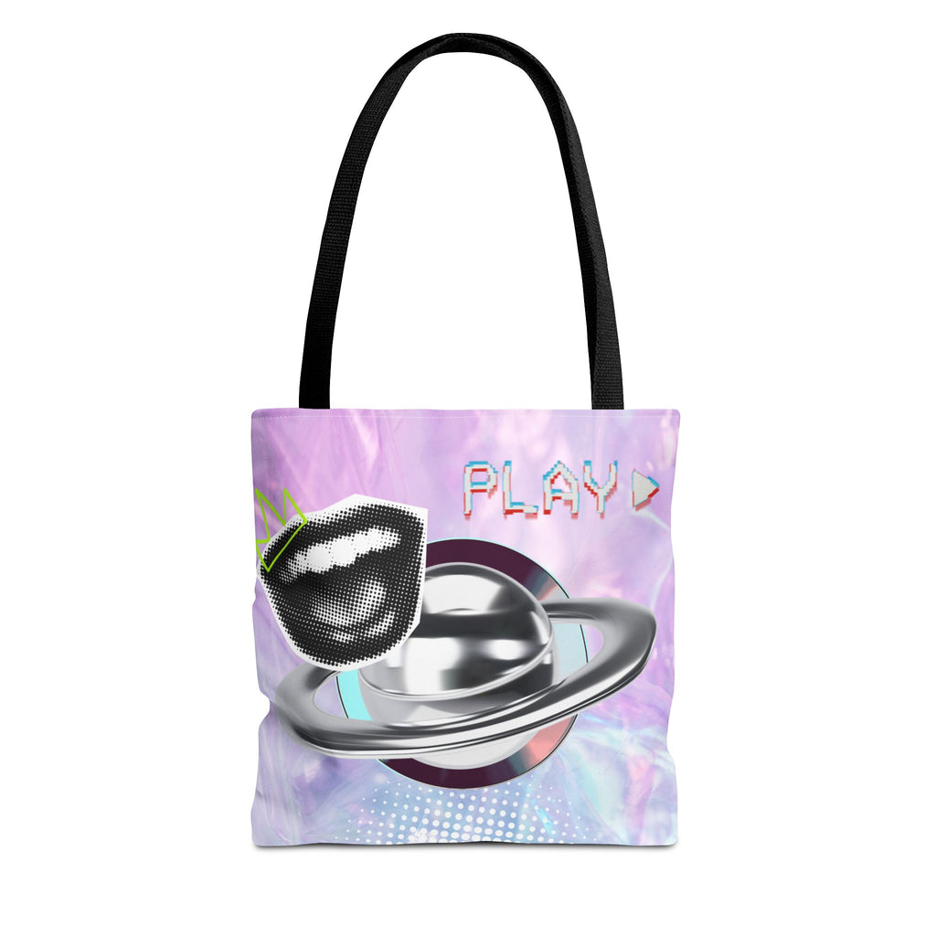 🪐💻 Y2K Saturn Start Button Tote Bag ✨🌈