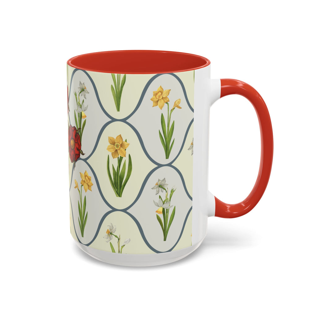 50s Floral Accent Coffee Mug