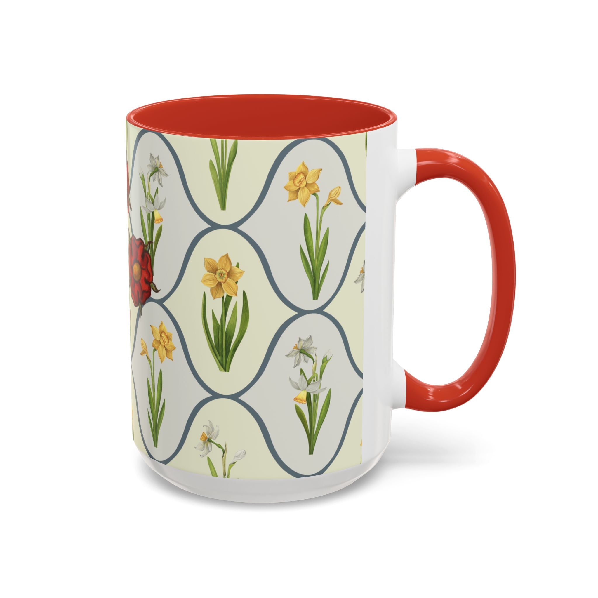 50s Floral Accent Coffee Mug