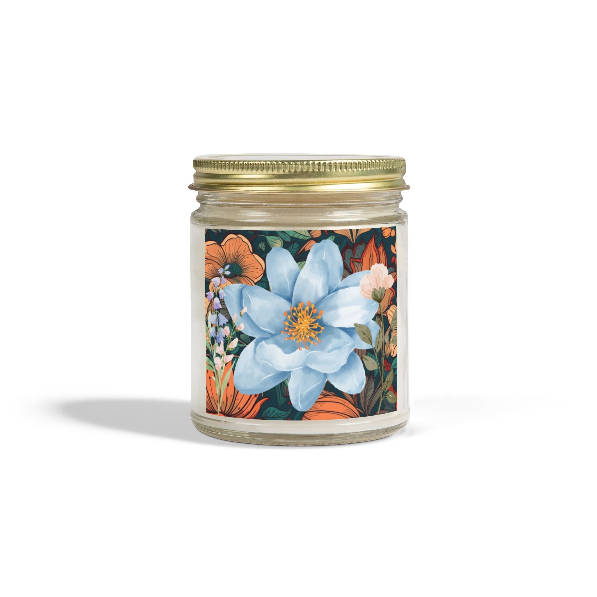 Blue Green Florals Candle 💙🌿🕯️
