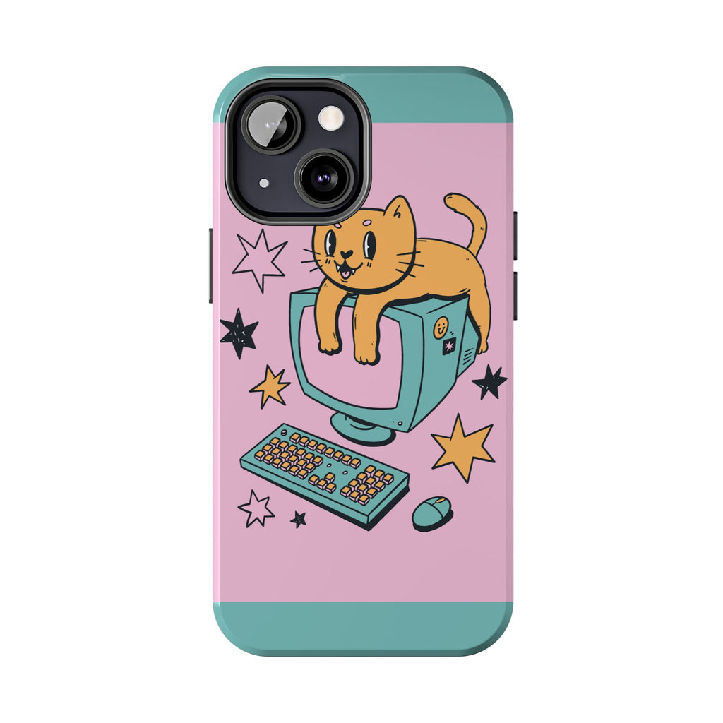 90s Cat and Computer Phone Case 🐱💾