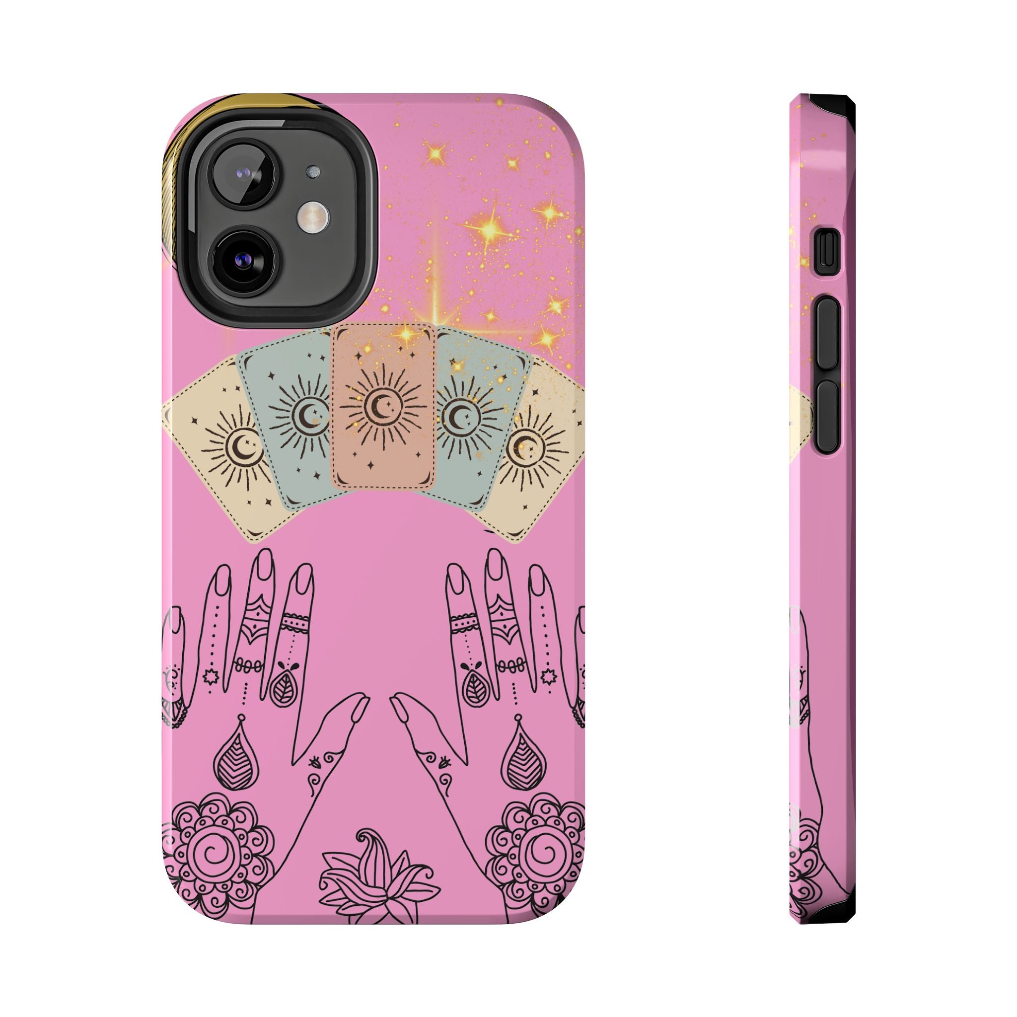 60s–70s Mystical Tarot Henna Hands Phone Case 🔮📱