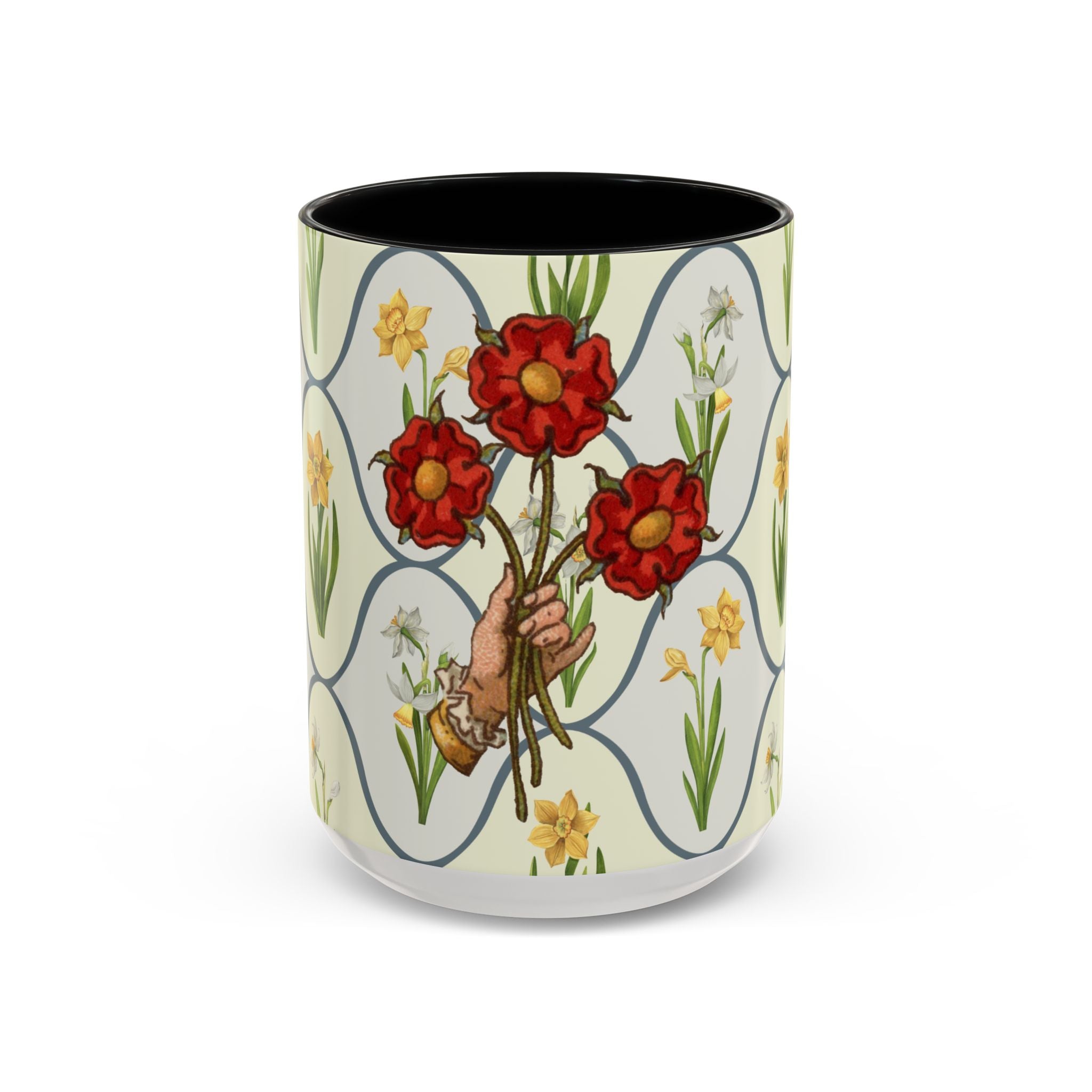 50s Floral Accent Coffee Mug