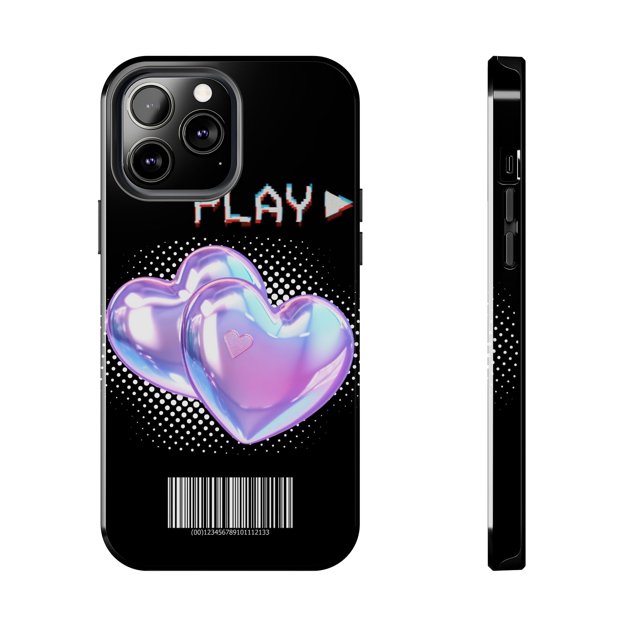 Y2K Black Play Barcode Phone Case 📱🖤