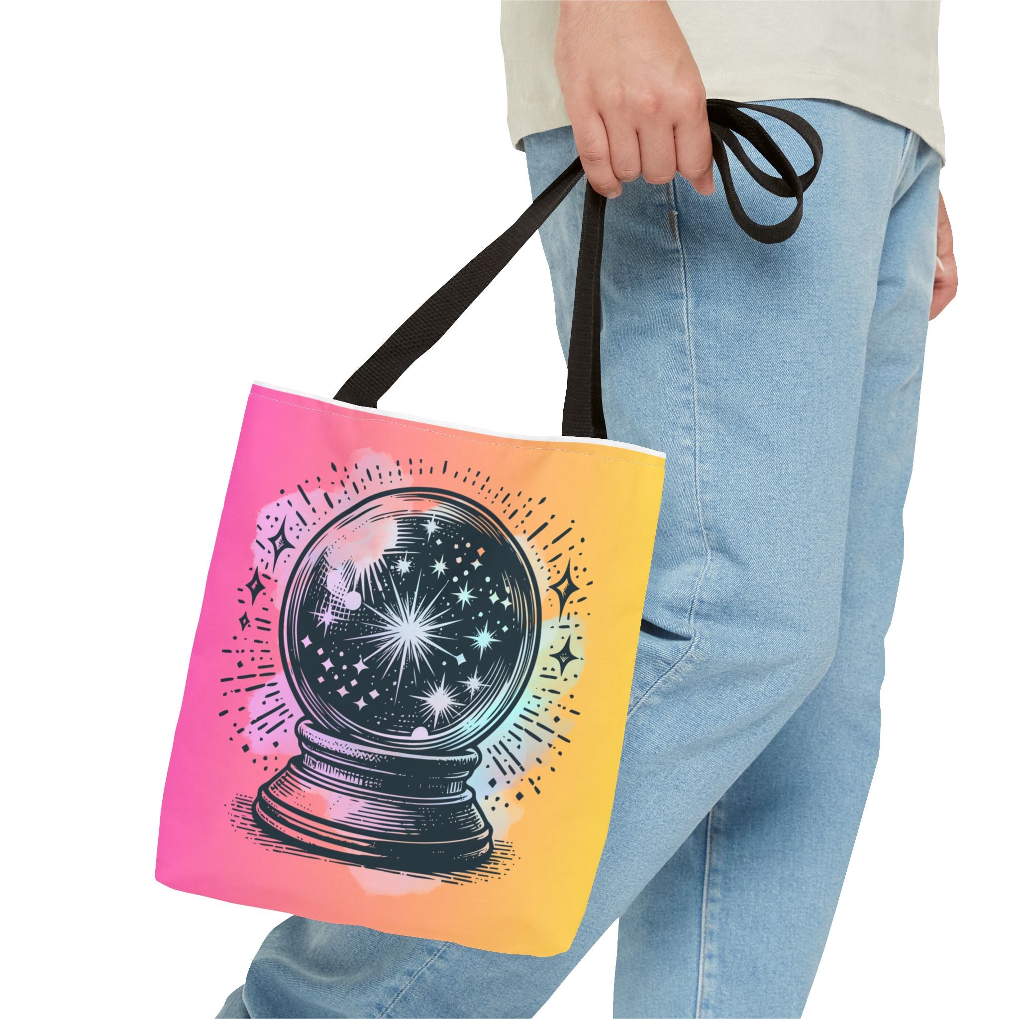 🔮✨ 70s Crystal Ball Mystical Tote Bag 🌼🌙