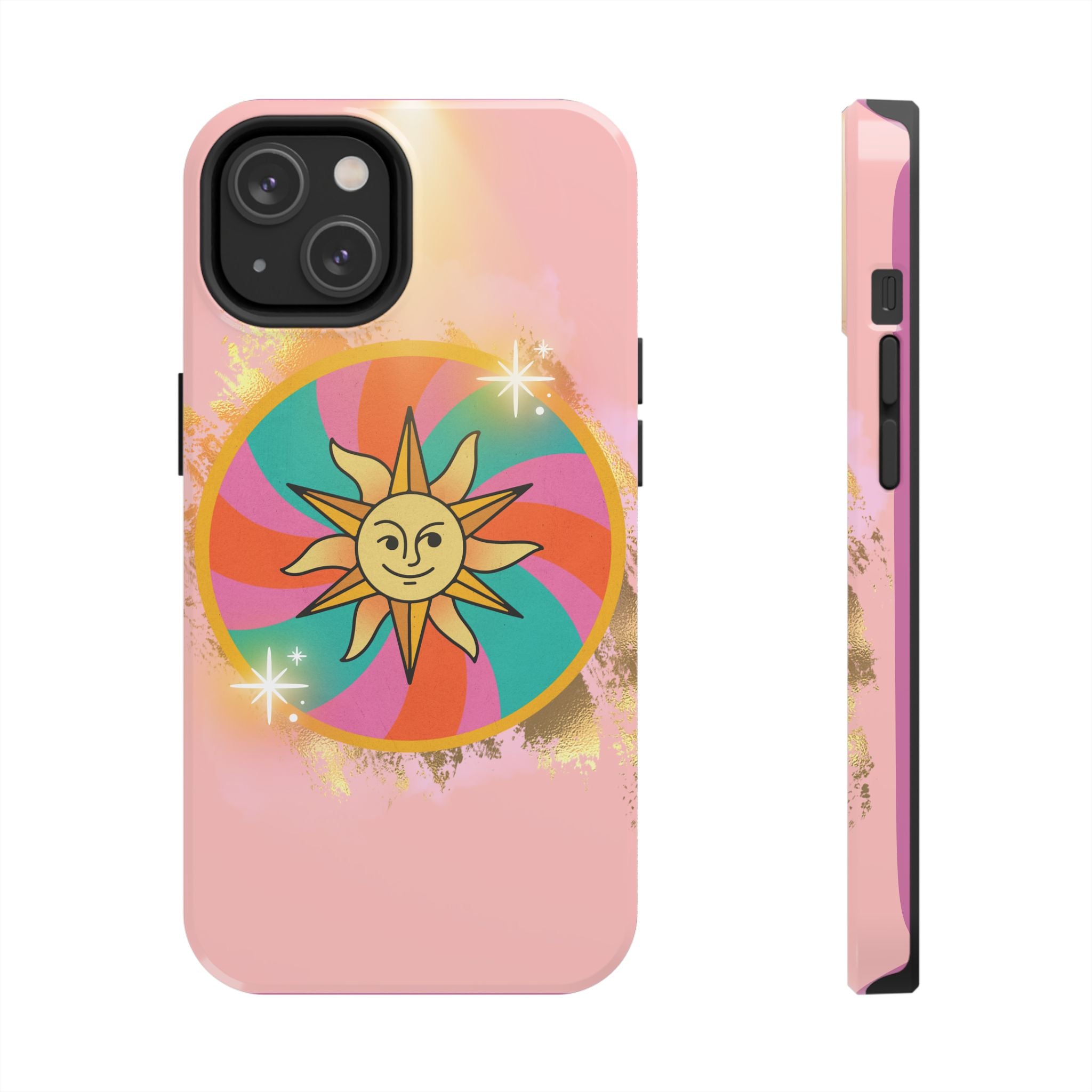 70s Sunshine Tarot Gold Mystical Phone Case 🔮☀️📱