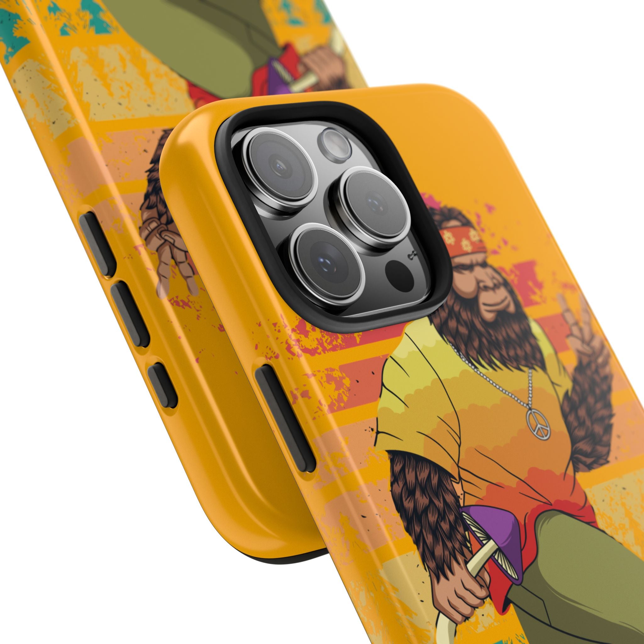 70s Bigfoot Mushroom Hunting Peace Phone Case 🍄✌️