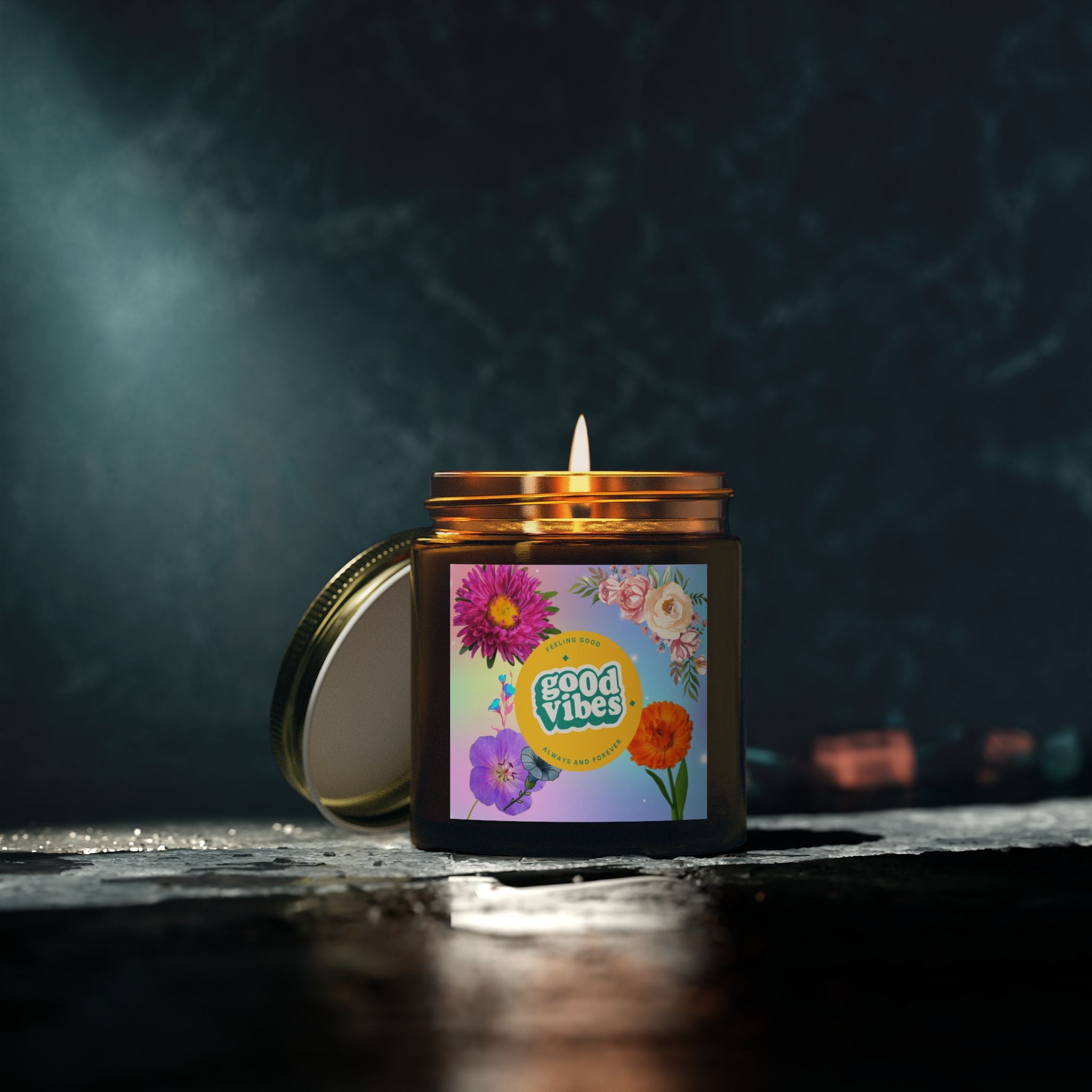 🌸 Good Vibes Floral Candle