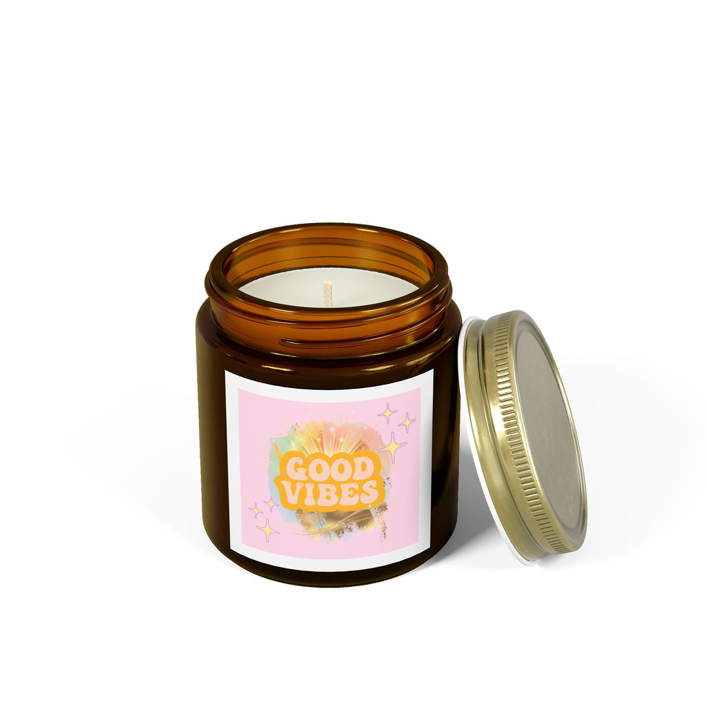 60s–70s Good Vibes Candle ☮️🕯️