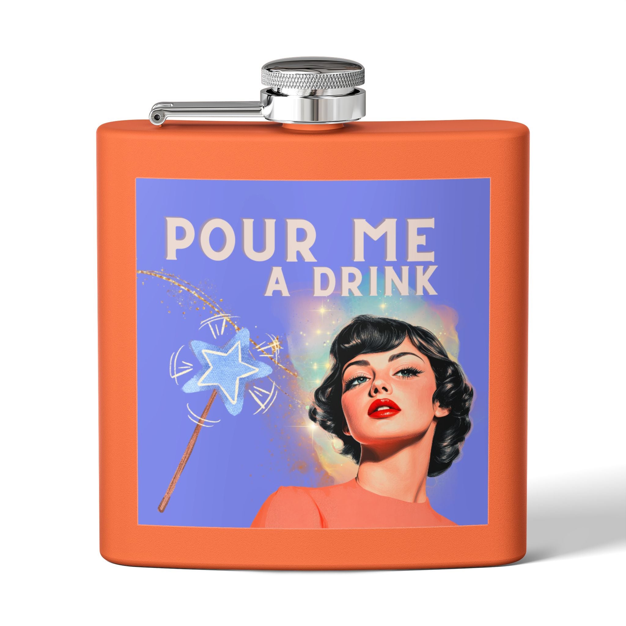 Pour Me a Drink – Retro Woman Magical Wand Flask