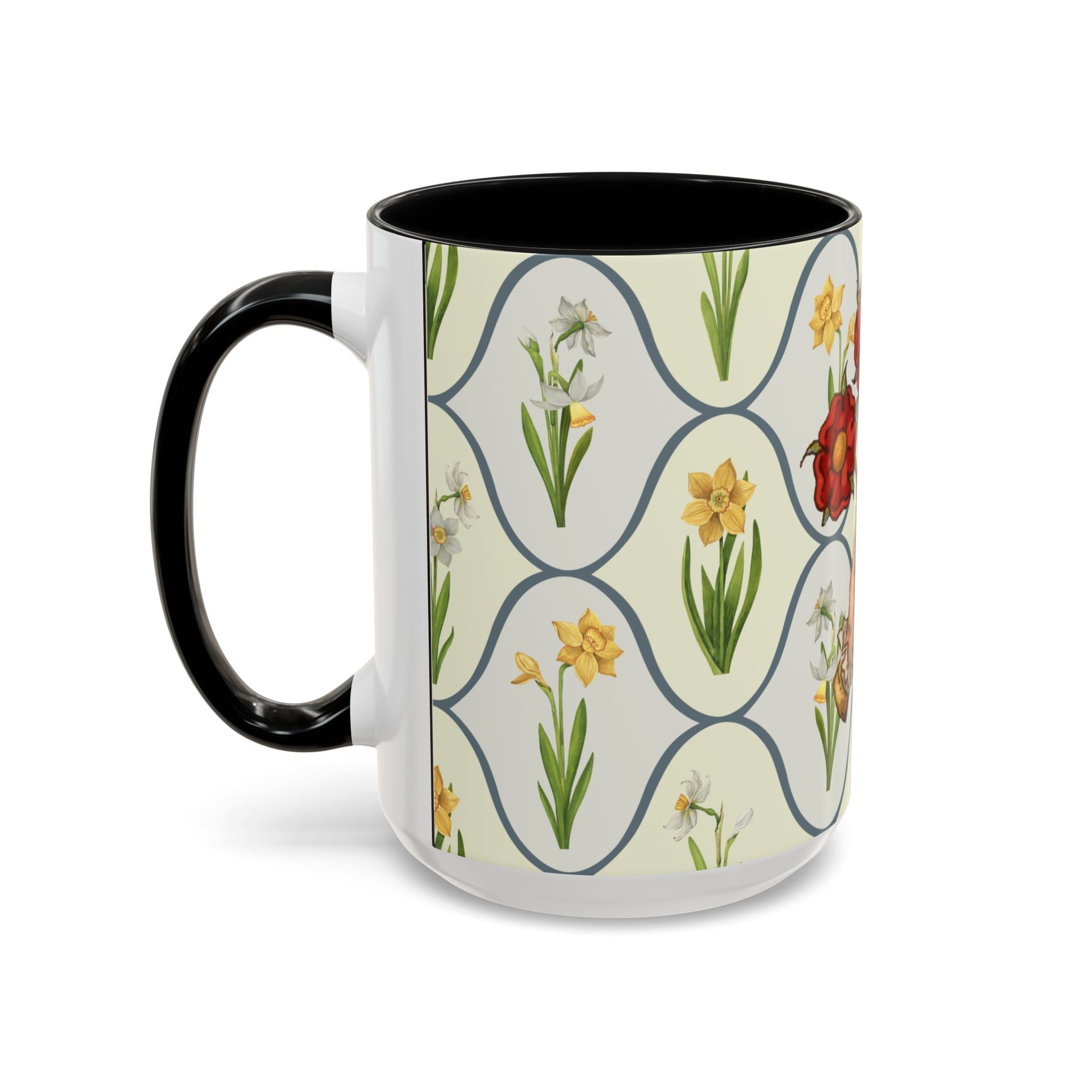 50s Floral Accent Coffee Mug
