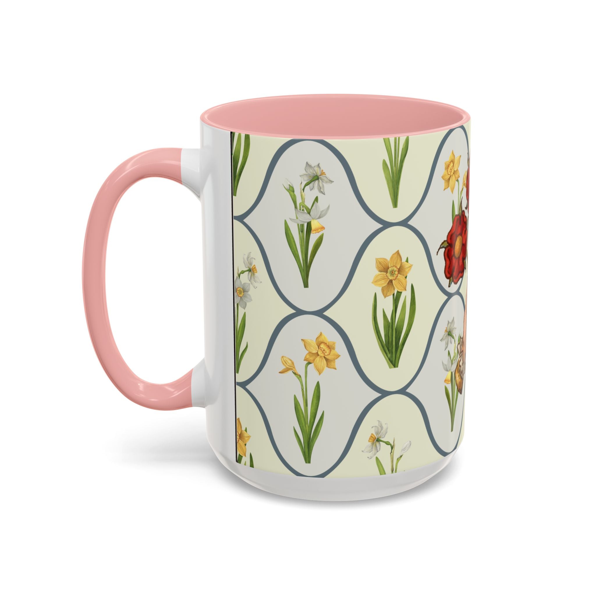 50s Floral Accent Coffee Mug