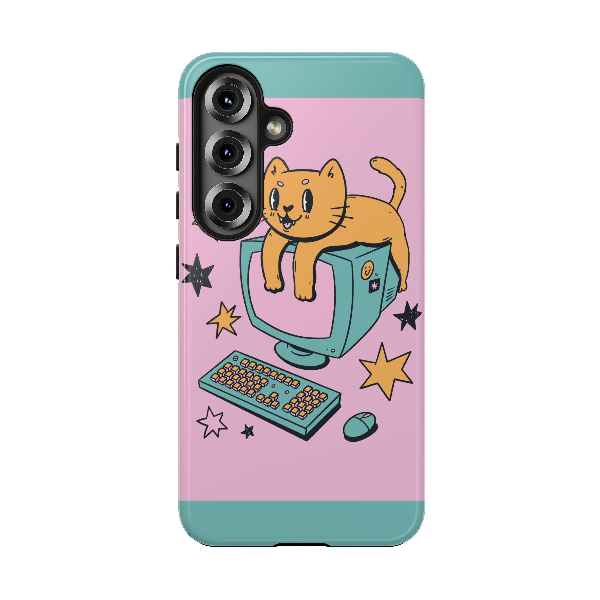 90s Cat and Computer Phone Case 🐱💾