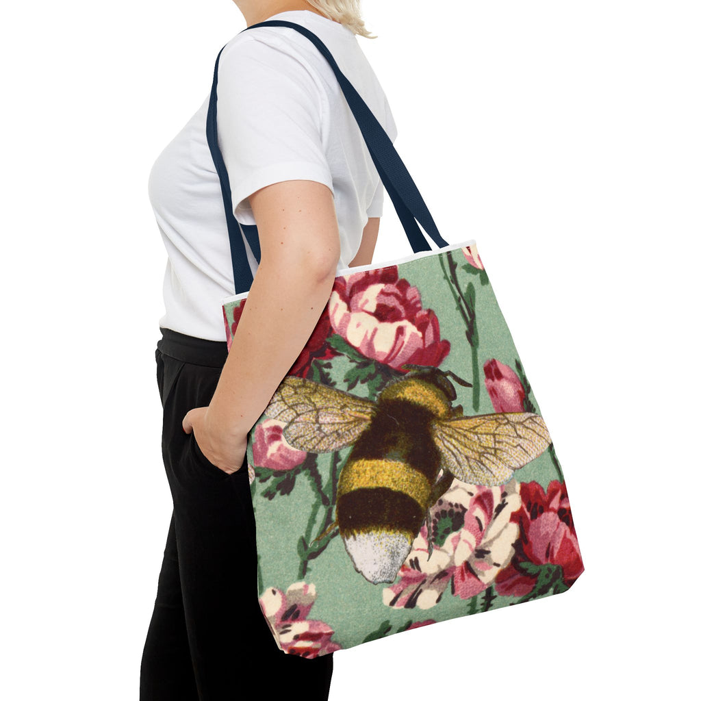 🐝🌼 60s Bumble Bee Floral Tote Bag 🌸✨