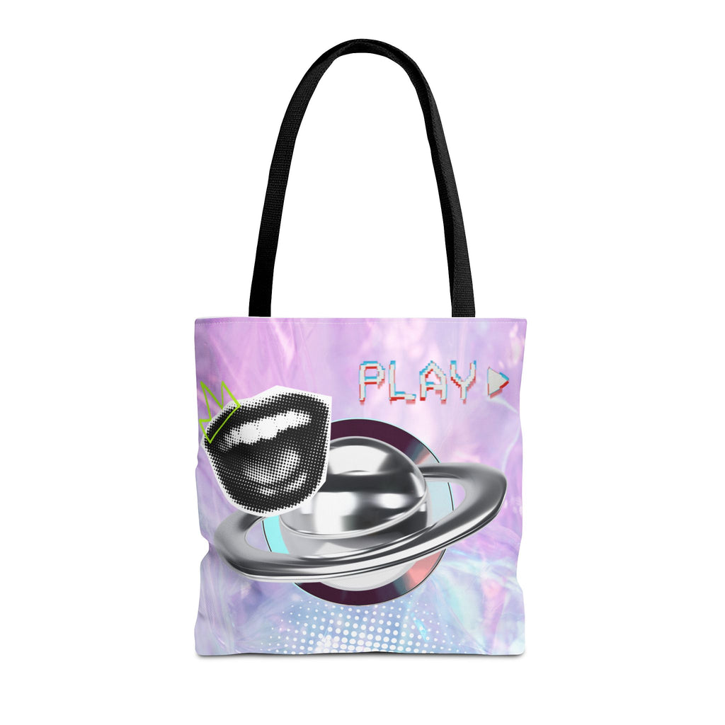 🪐💻 Y2K Saturn Start Button Tote Bag ✨🌈