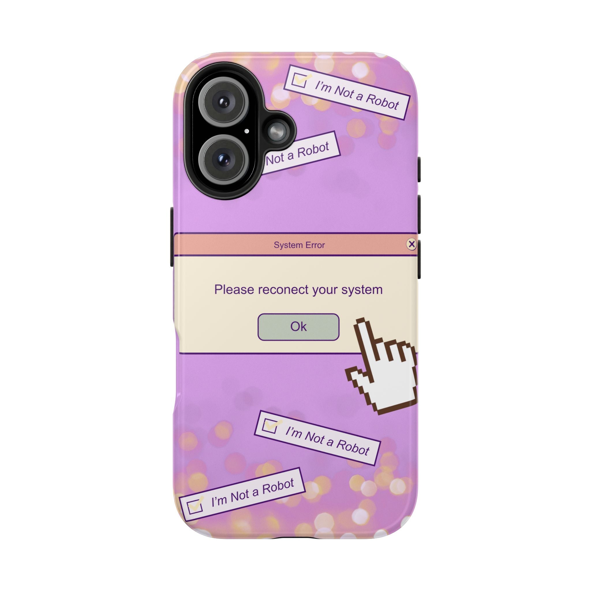 Y2K I’m Not a Robot System Error Phone Case 🤖💻📱