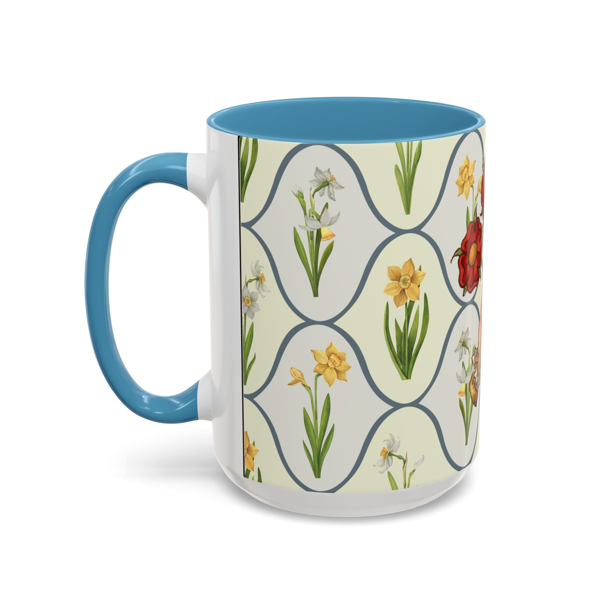 50s Floral Accent Coffee Mug
