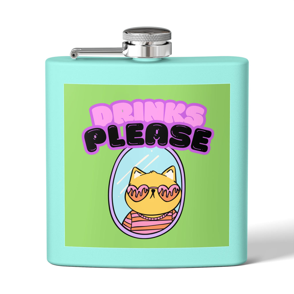 Drinks Please Cool Cat Flask