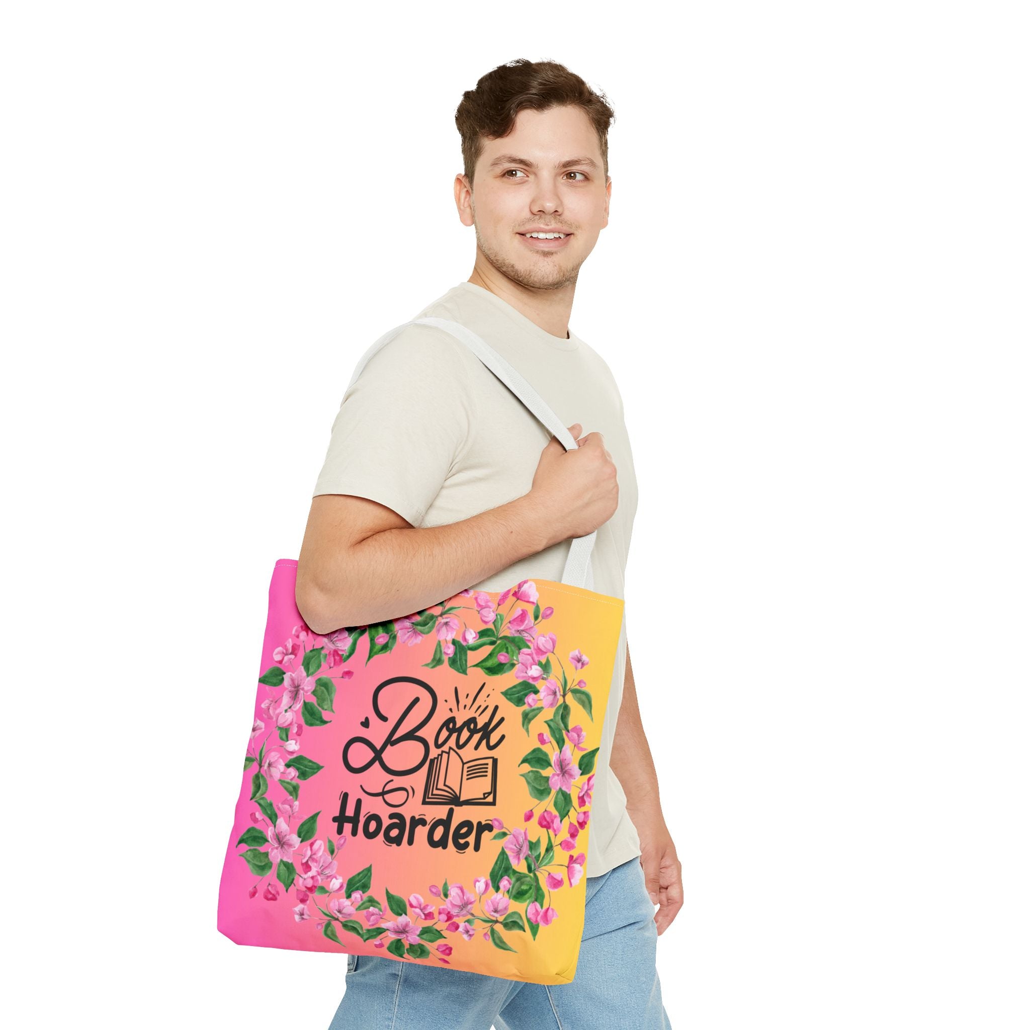 💖 60s–90s Book Hoarder Retro Tote Bag – Bright Pink & Yellow