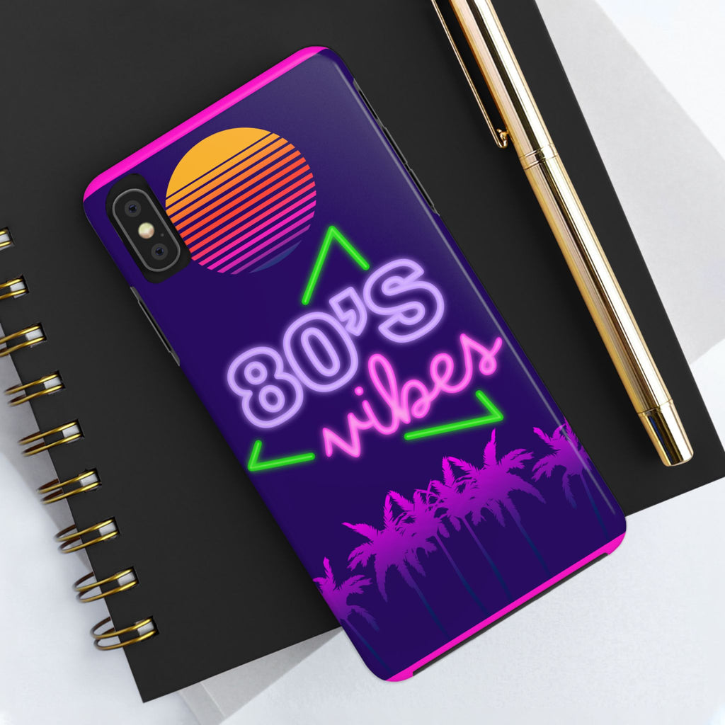 80s Vibes Synthwave Palm Trees Phone Case 🌴🎹📱