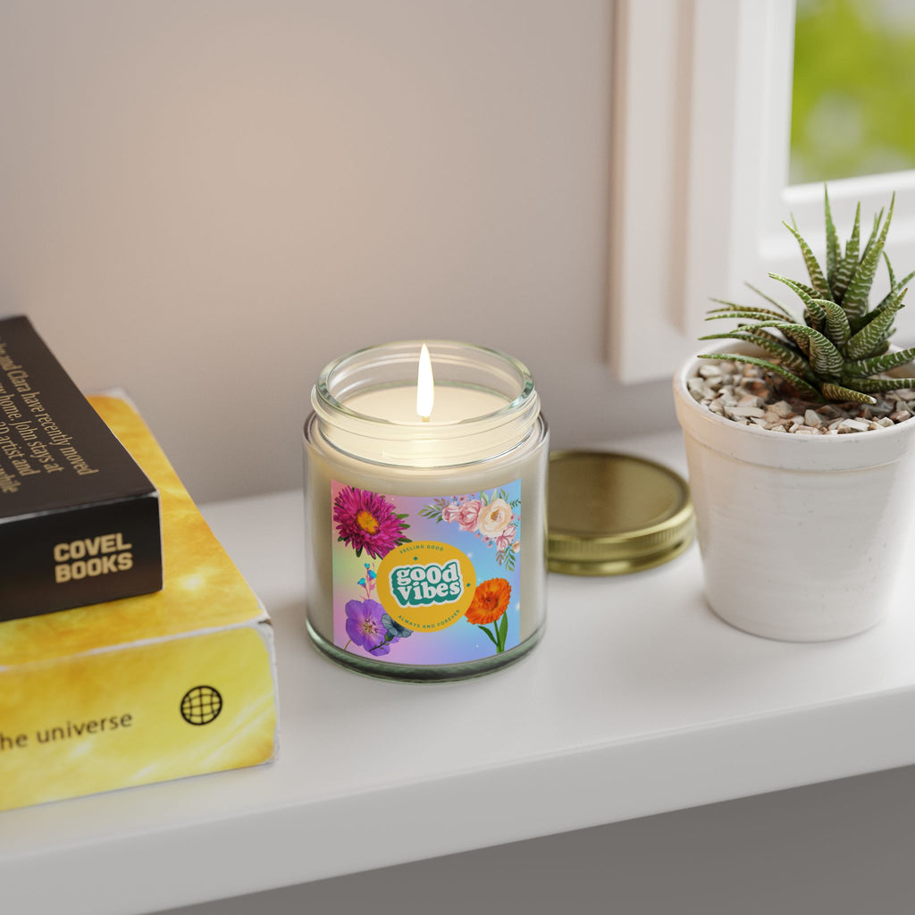 🌸 Good Vibes Floral Candle