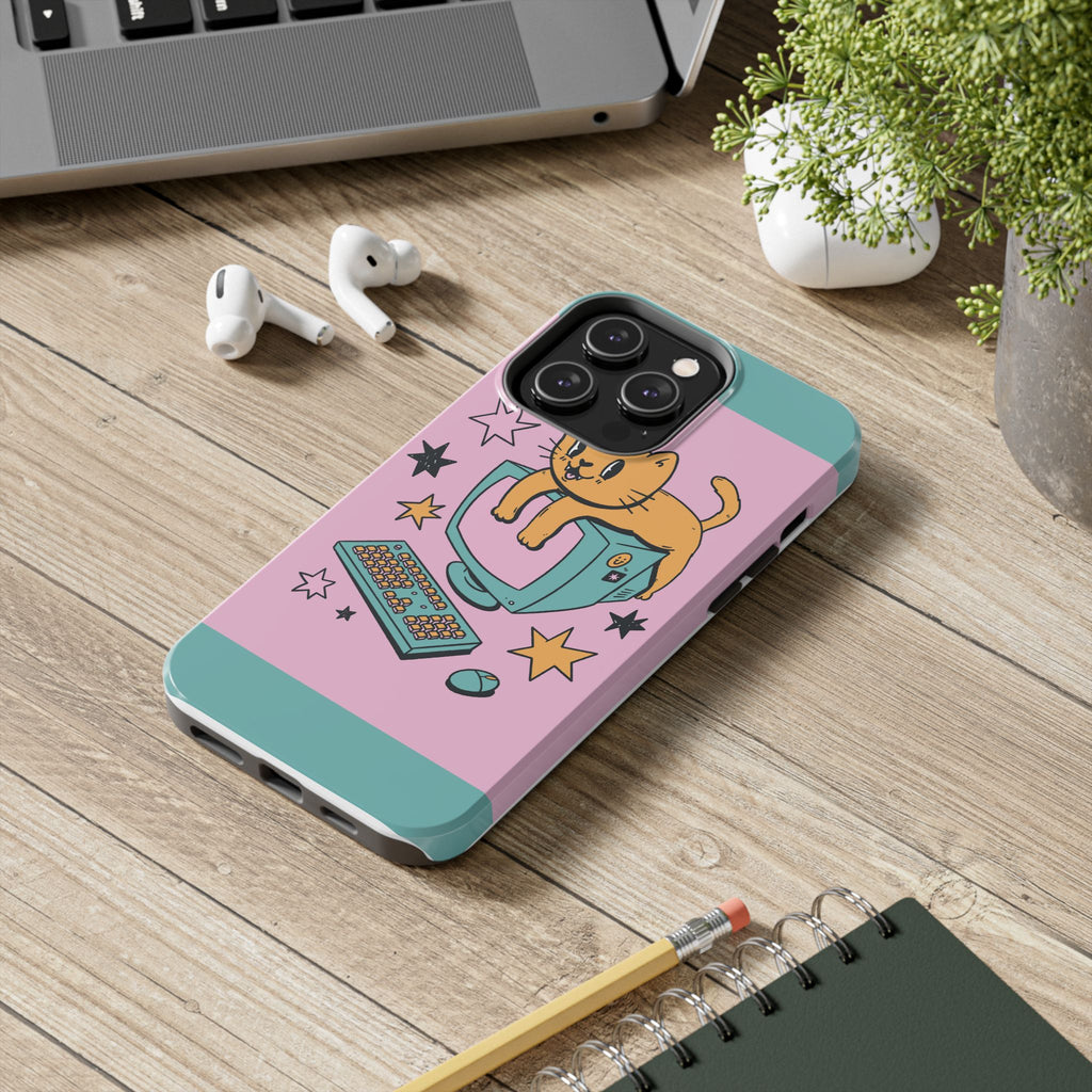 90s Cat and Computer Phone Case 🐱💾