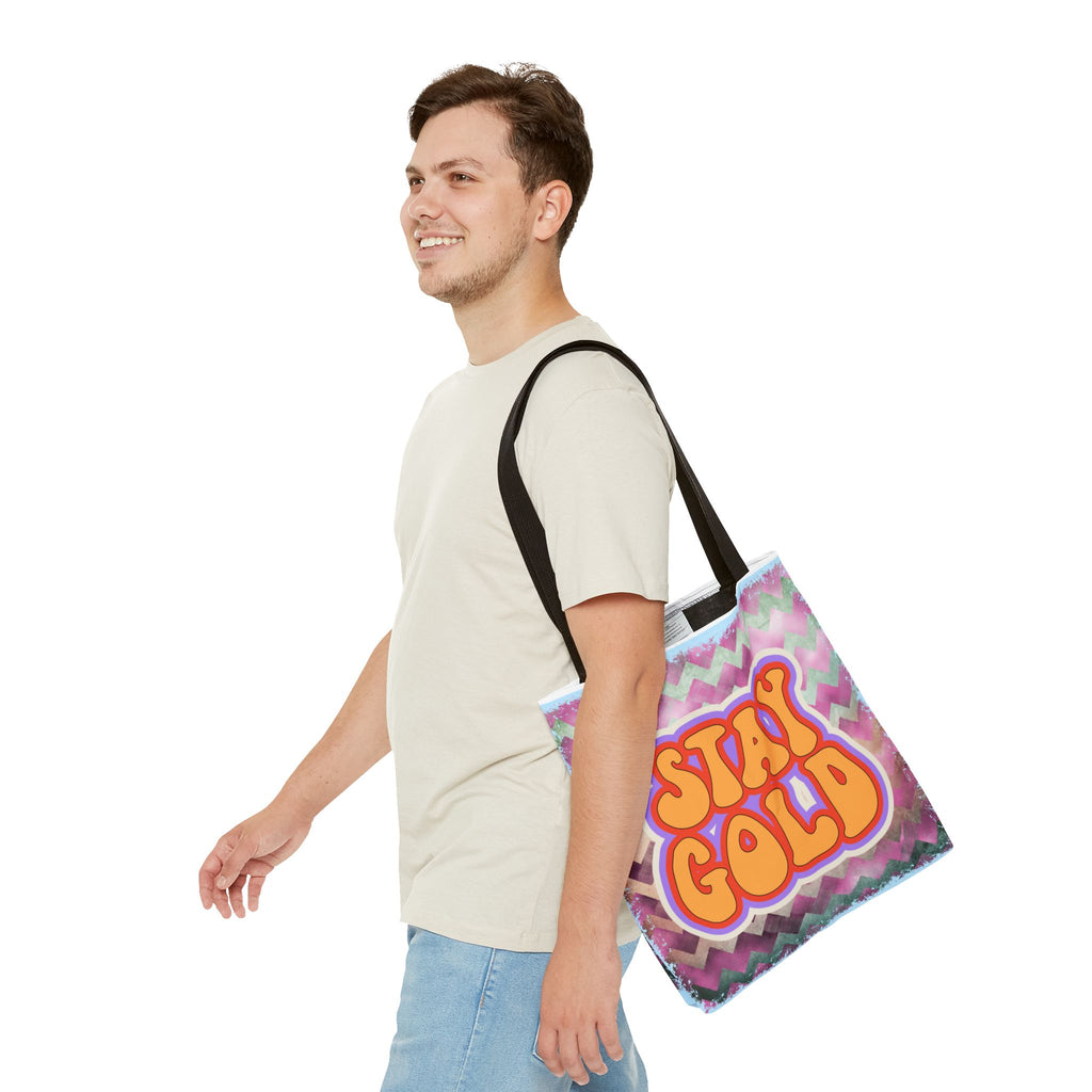 🌟 70s “Stay Gold” Retro Tote Bag