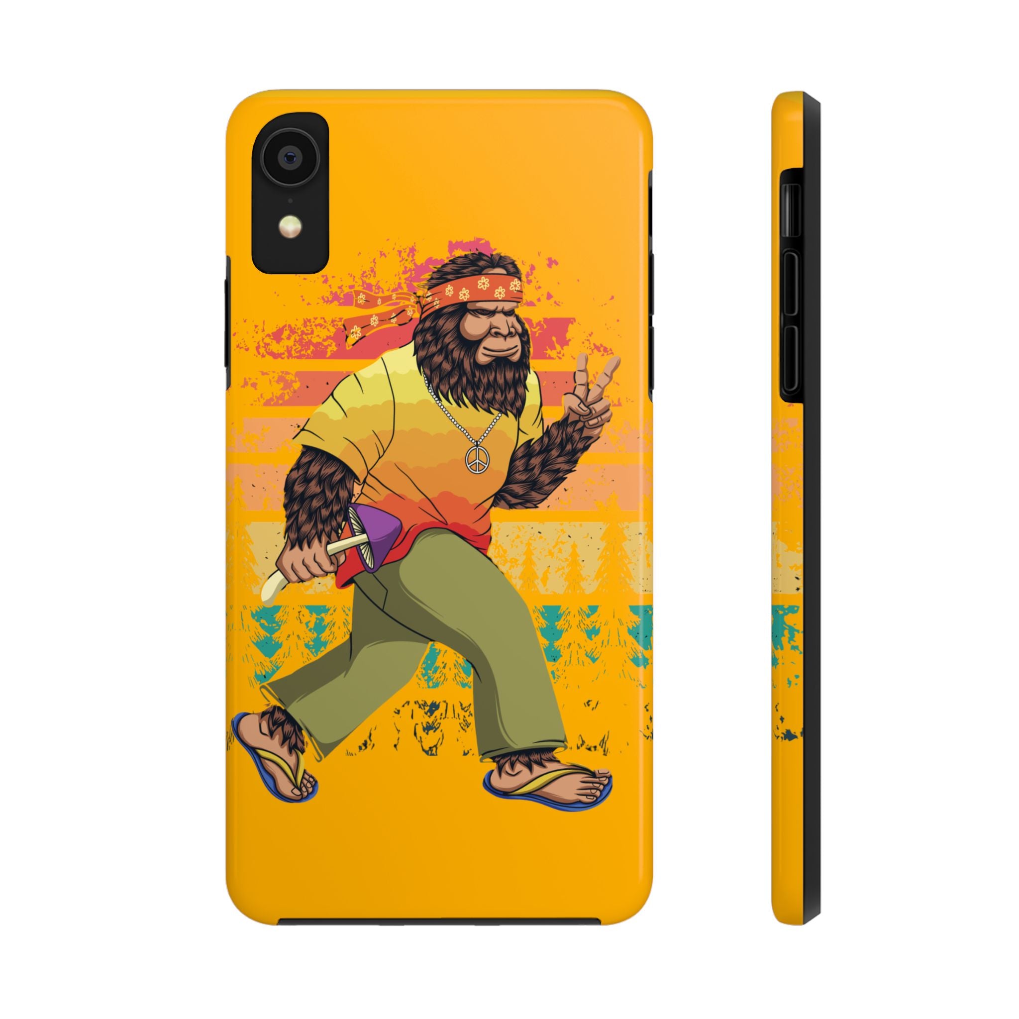 70s Bigfoot Mushroom Hunting Peace Phone Case 🍄✌️