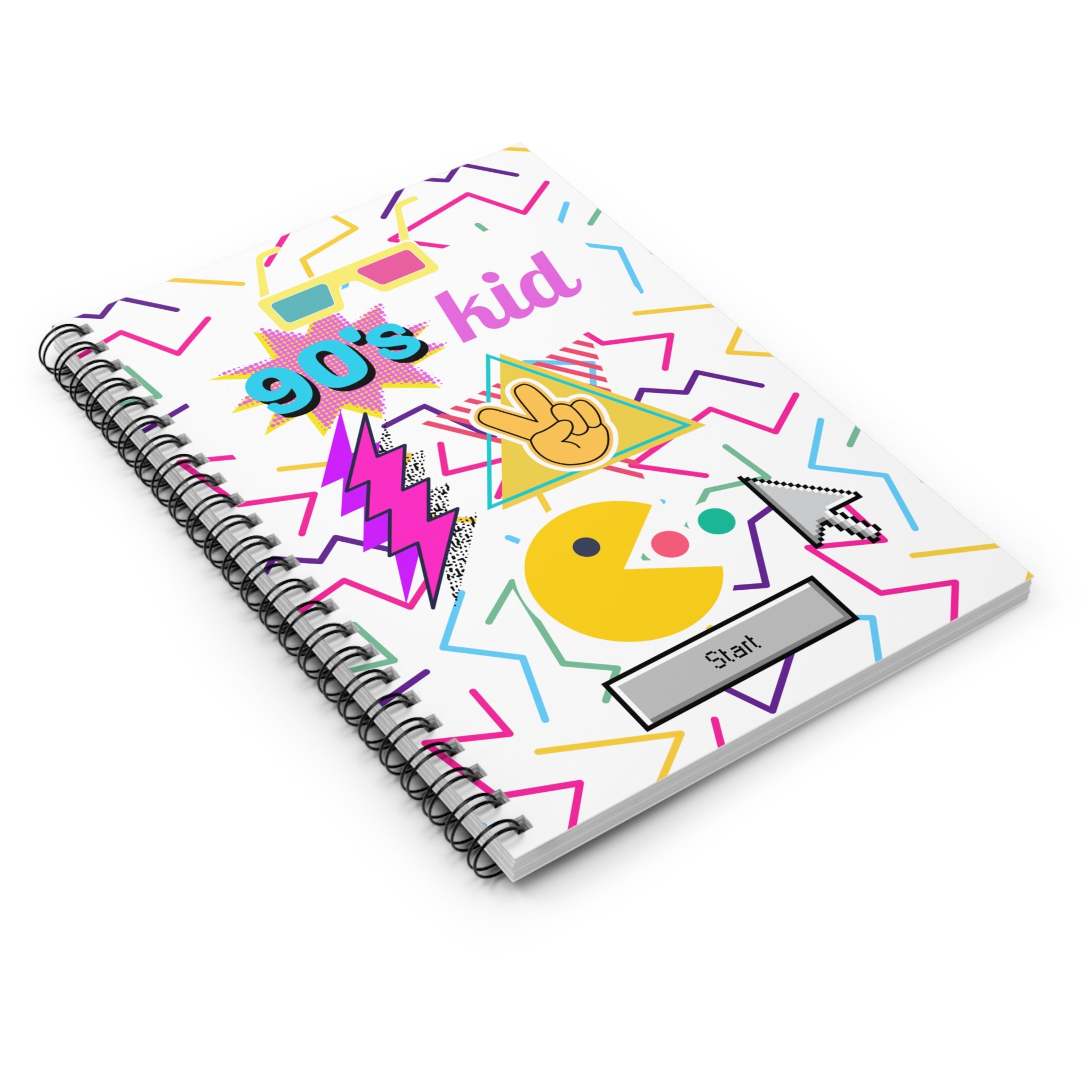 🕹️💛 90s Kid Pac-Man Start Button Journal 👾✨