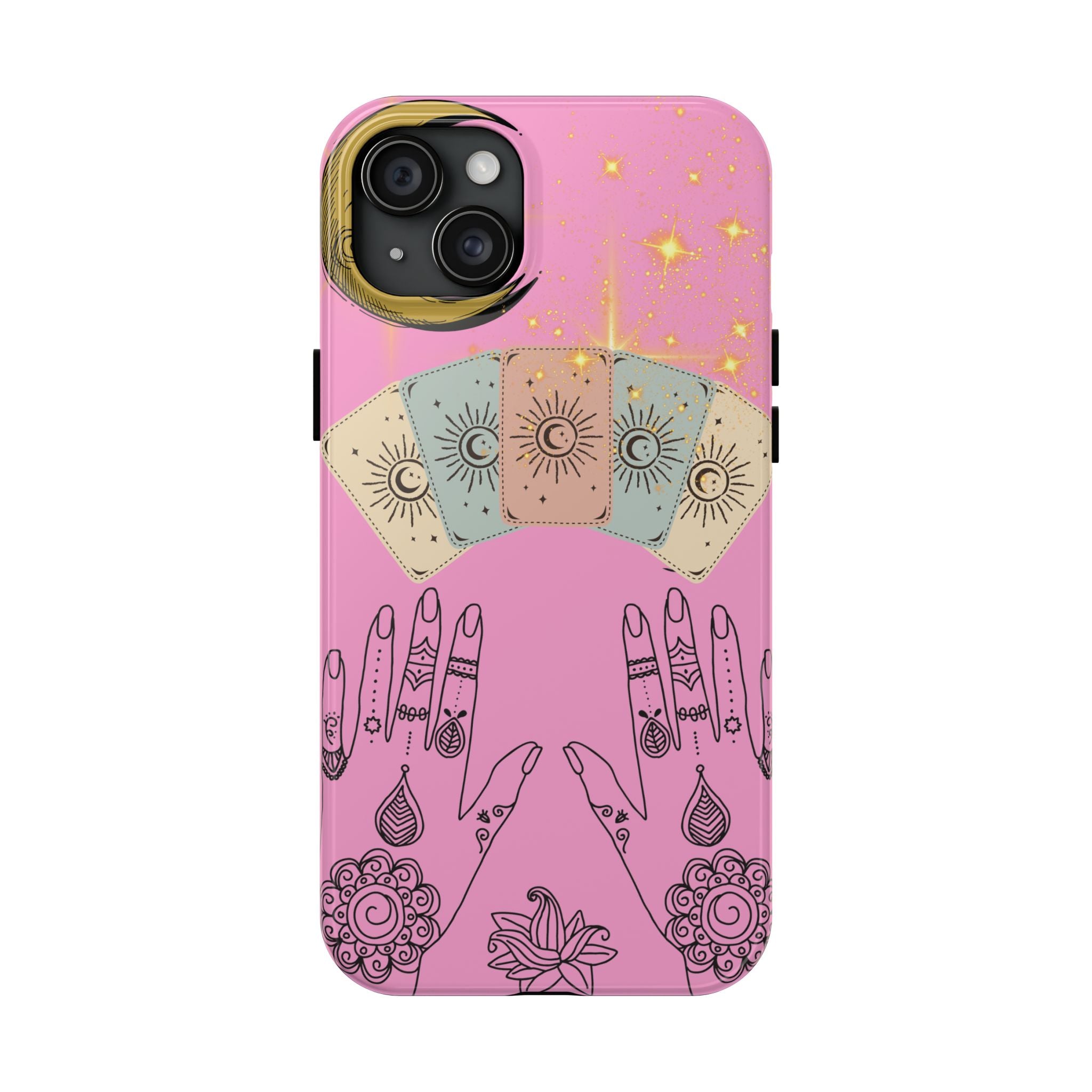 60s–70s Mystical Tarot Henna Hands Phone Case 🔮📱