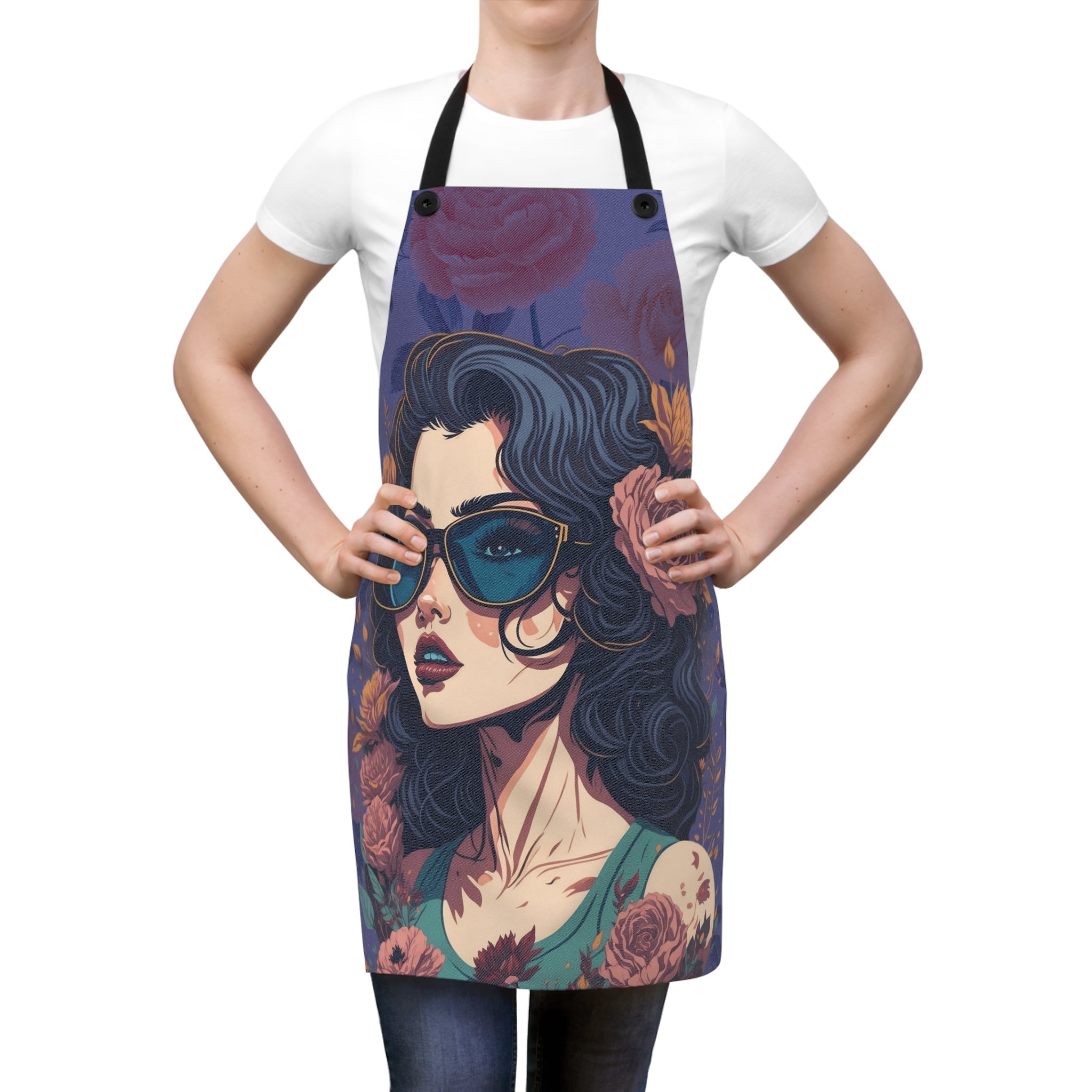 60s Vintage Floral Woman Cooking Apron 🌸👩‍🍳