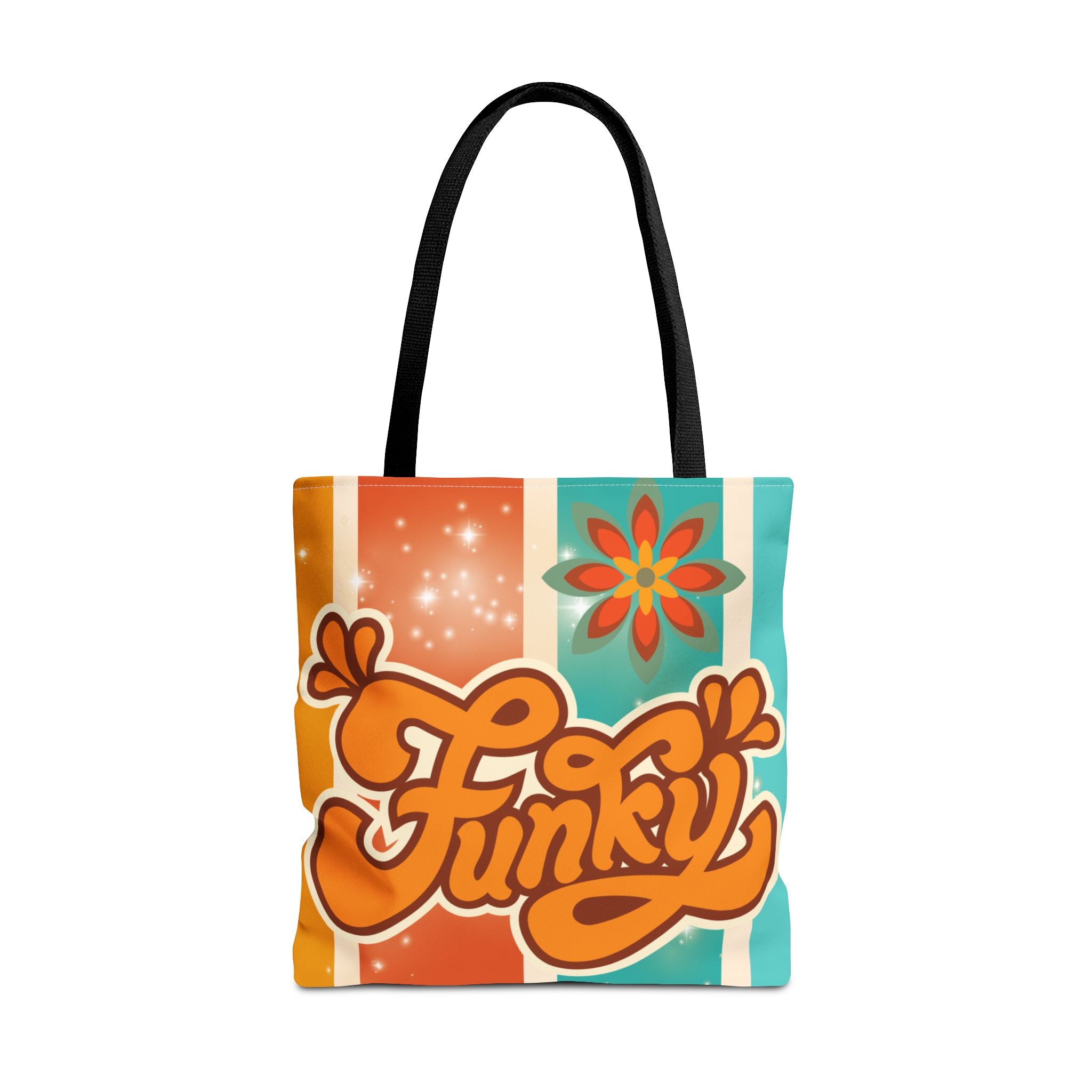 ✌️🌸 Funky 70s Peace & Floral Tote Bag 🌈👜
