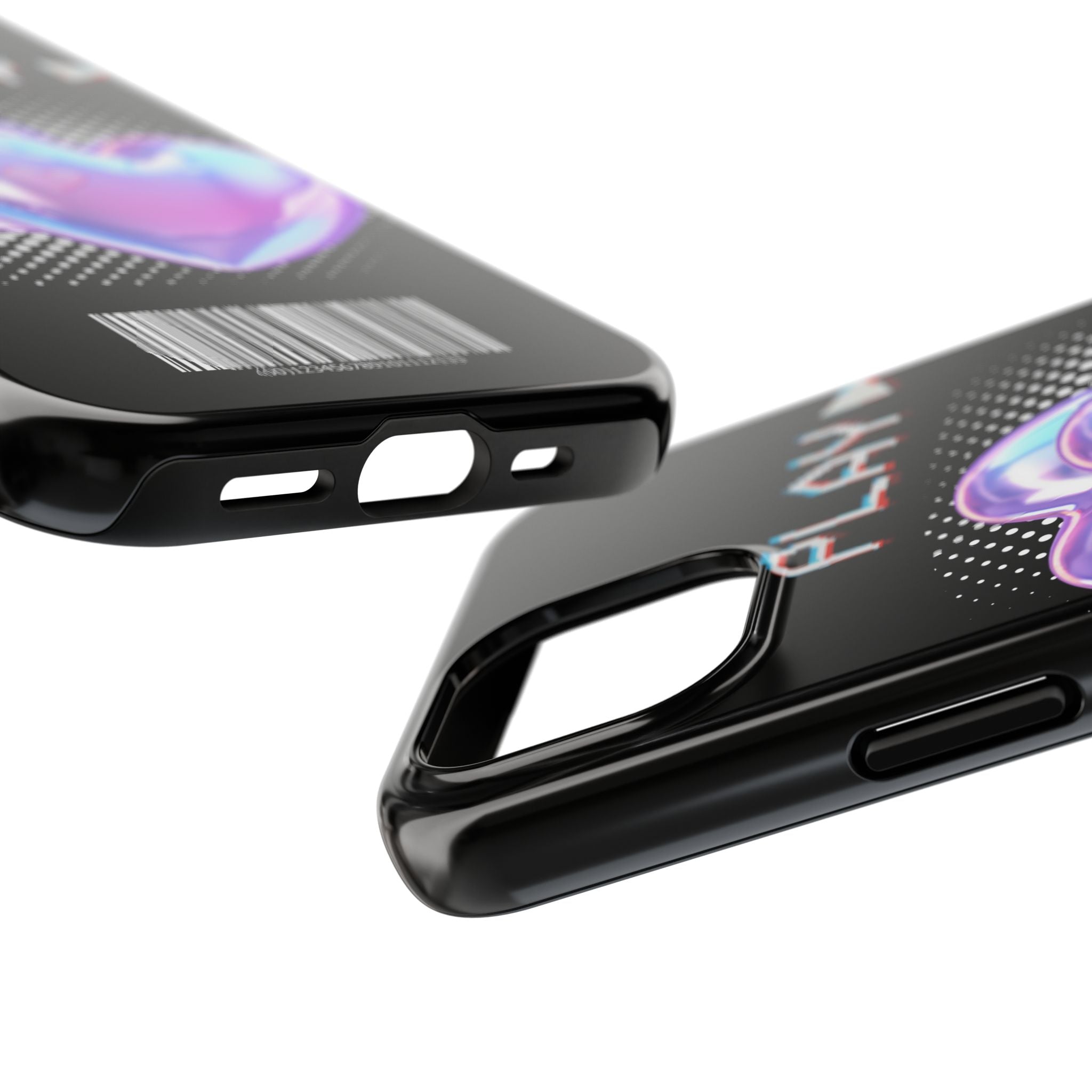 Y2K Black Play Barcode Phone Case 📱🖤