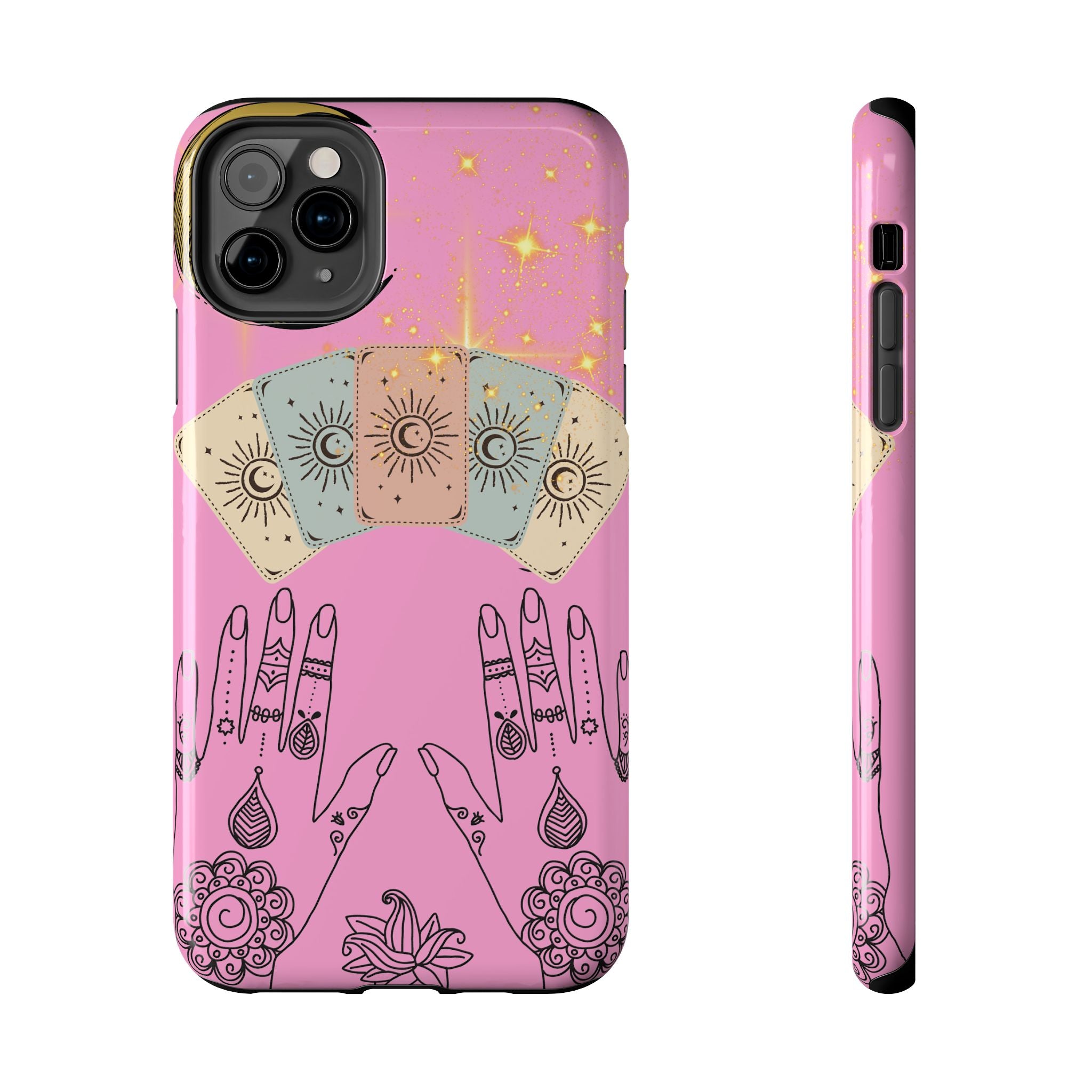 60s–70s Mystical Tarot Henna Hands Phone Case 🔮📱