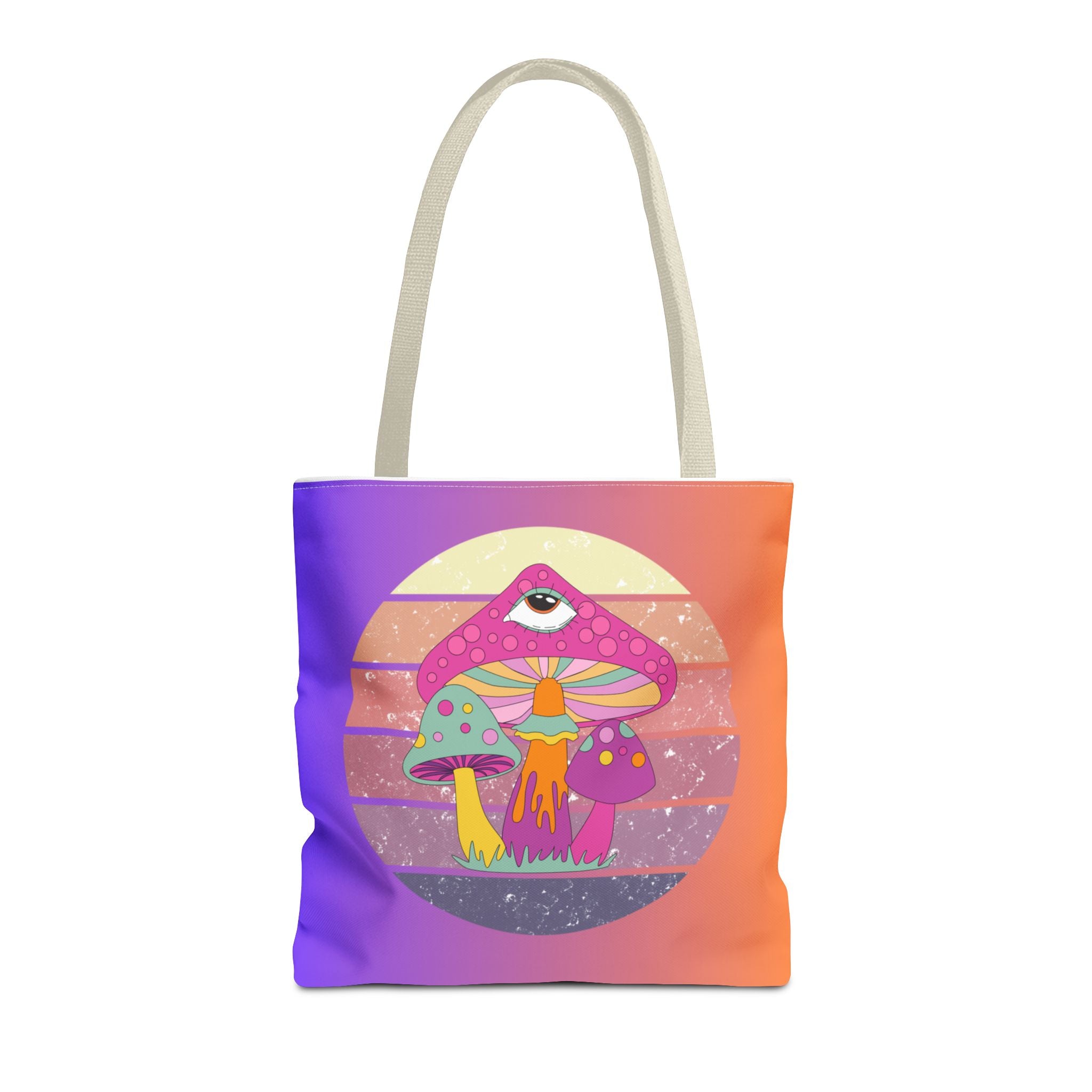 🍄🎶 70s Trippy Mushroom Synthwave Tote Bag 🌈✨