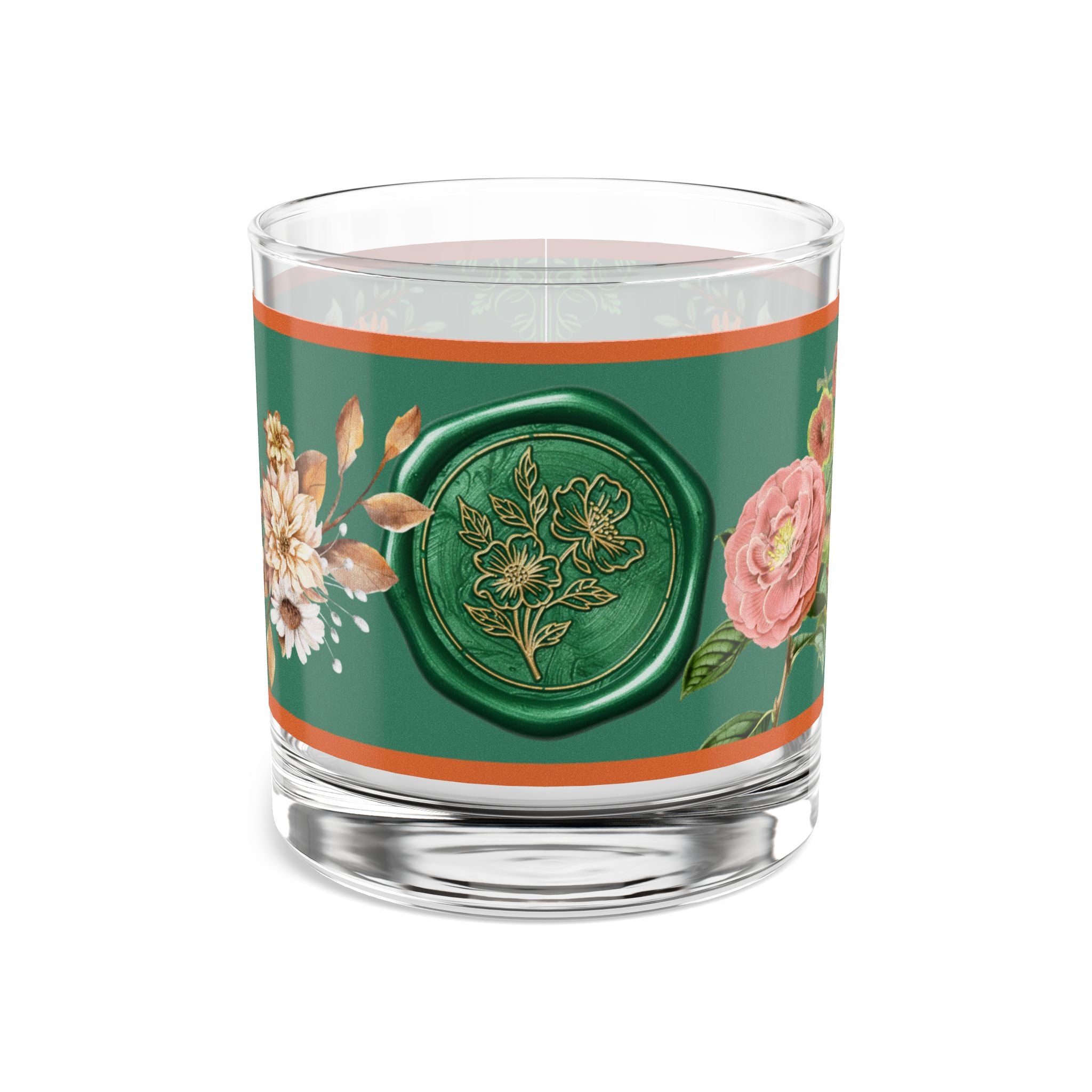 🌿🌸 50s Green Floral Seal Glass ✨