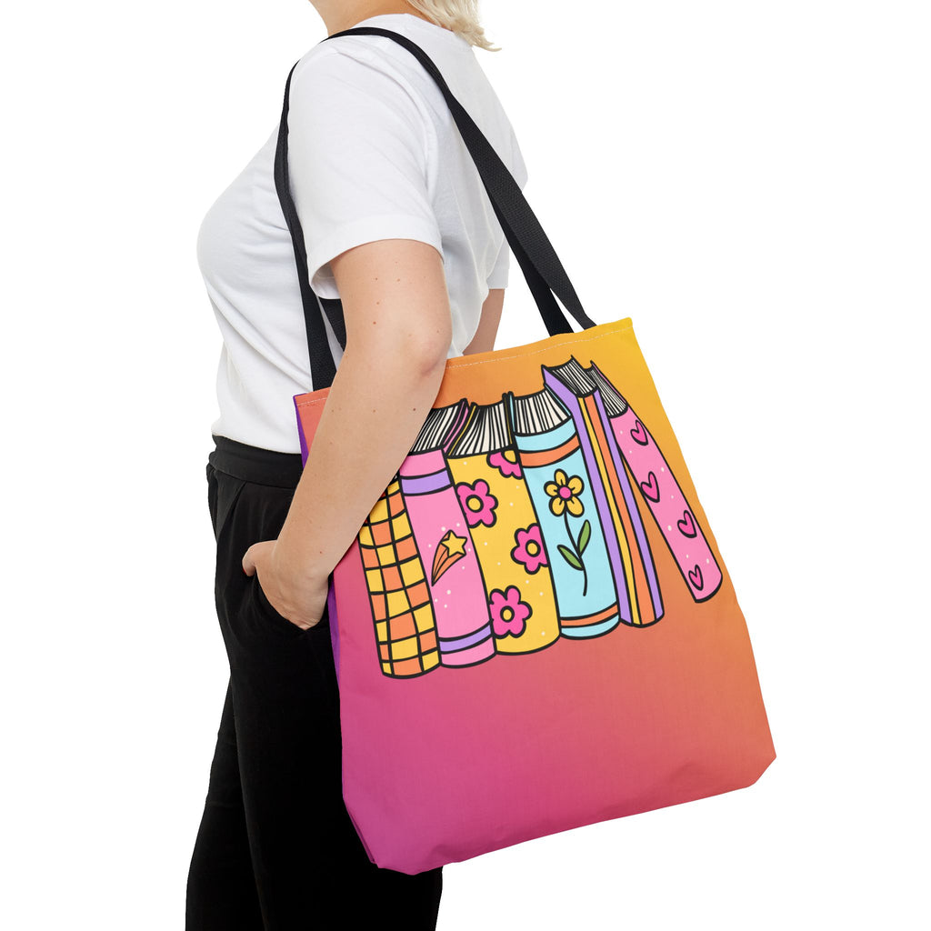 💿 90s Book Collector Bright Books Tote Bag