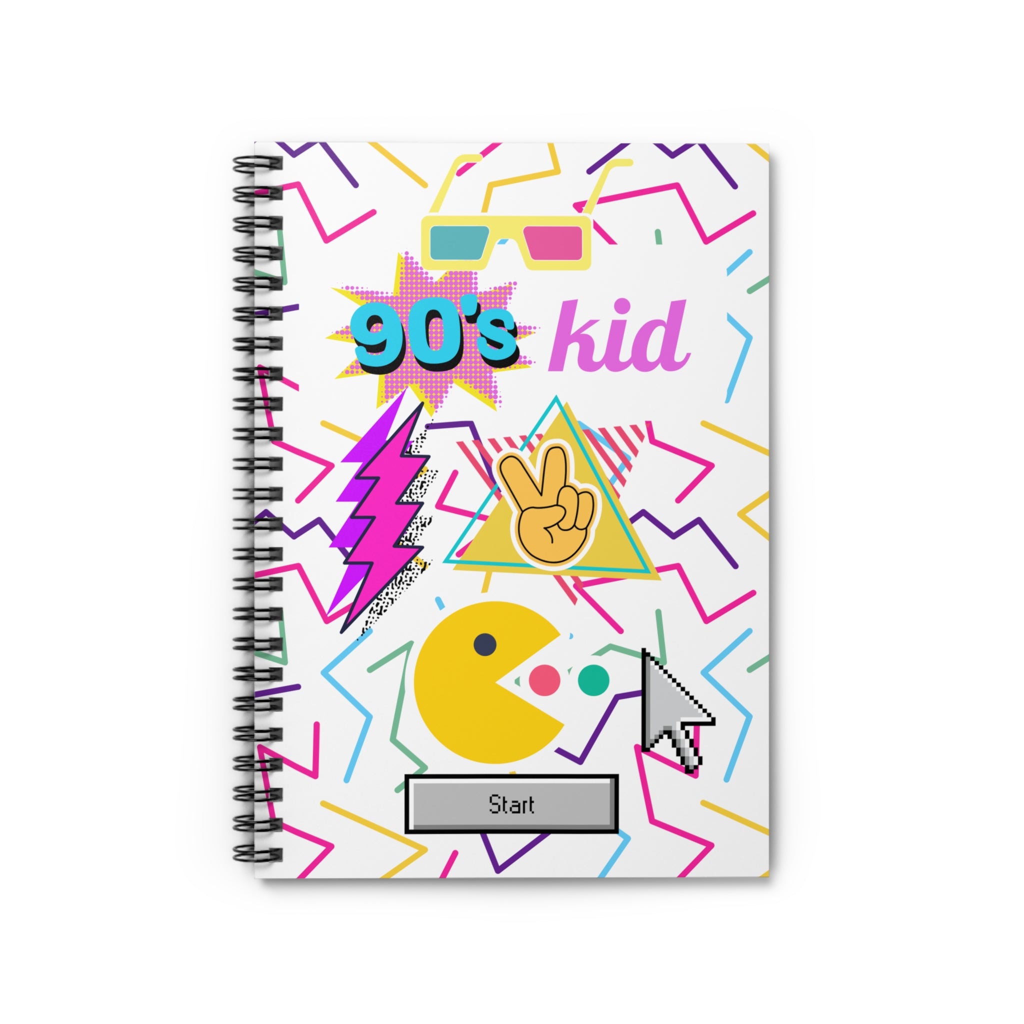 🕹️💛 90s Kid Pac-Man Start Button Journal 👾✨