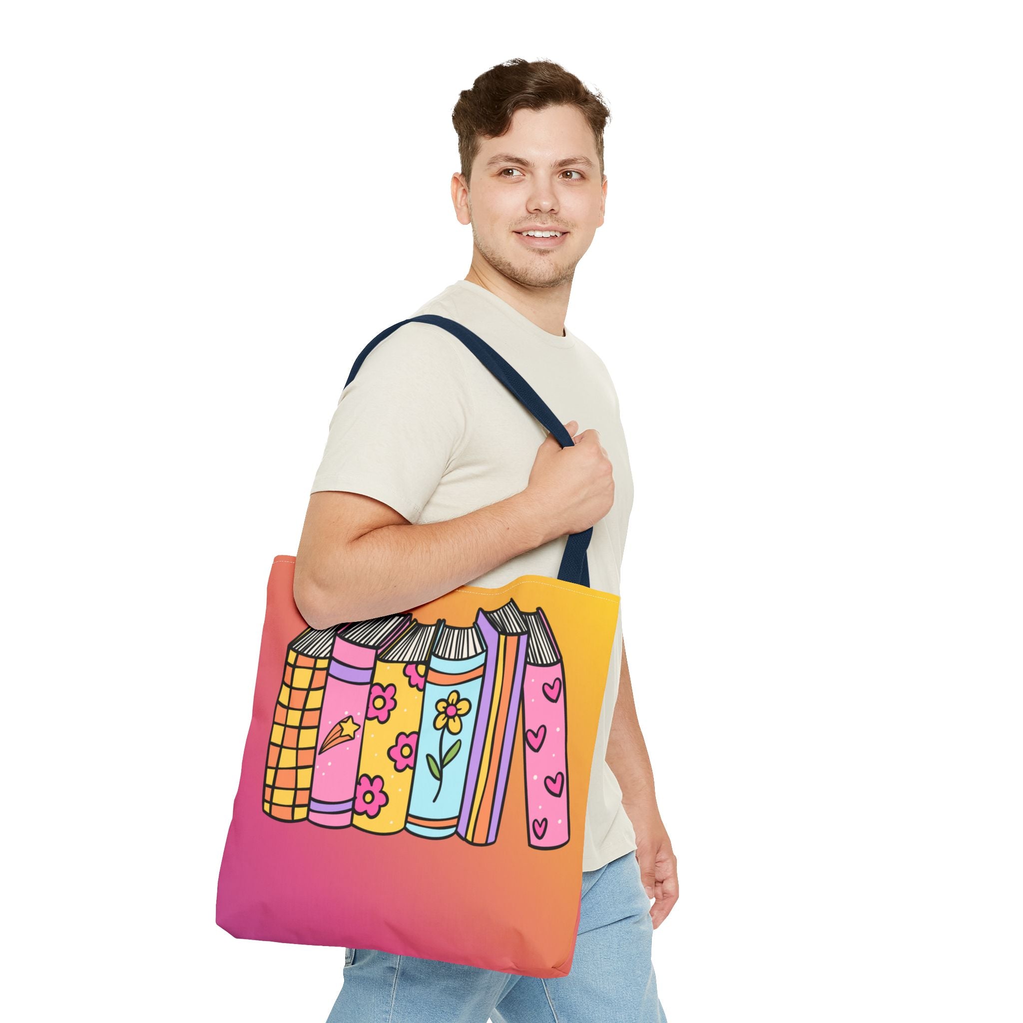 💿 90s Book Collector Bright Books Tote Bag