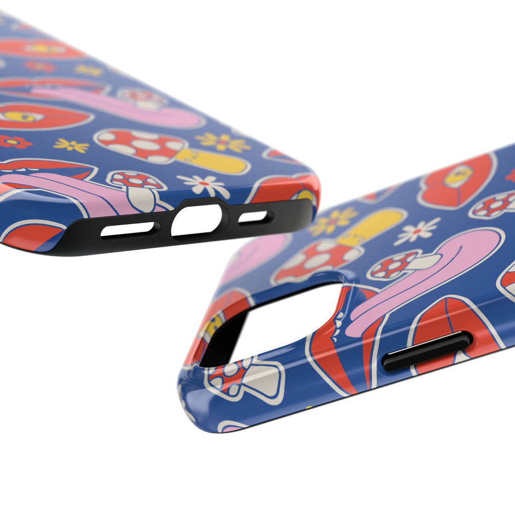 70s Lips Mushrooms Flower Power Phone Case 🌼💋🍄
