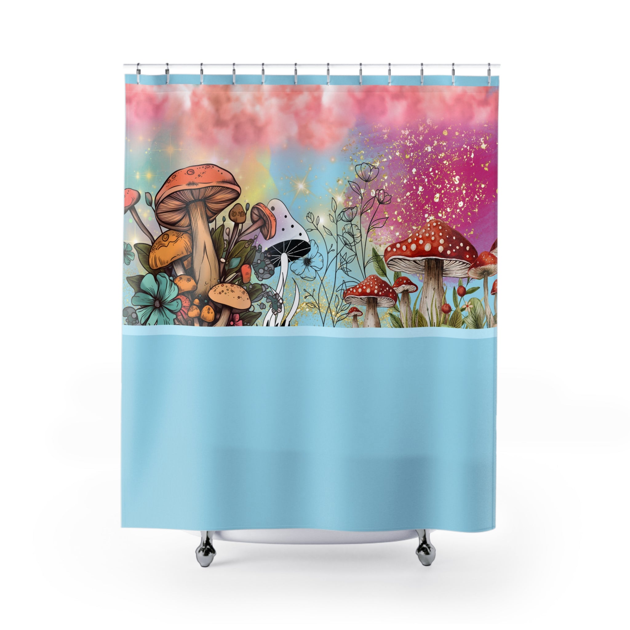 🍄🌤️ 70s Mushroom Afternoon Shower Curtain 🌼✨