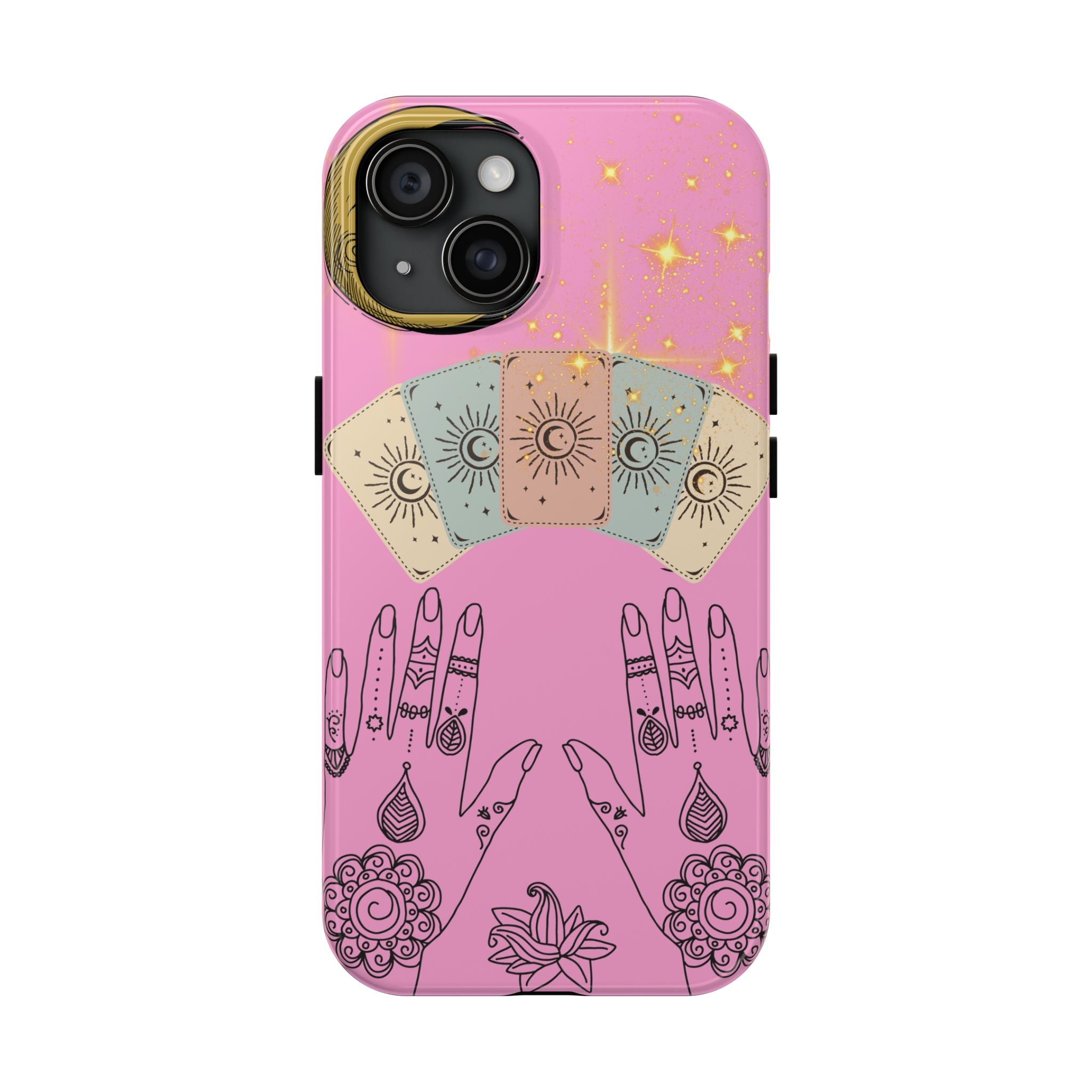 60s–70s Mystical Tarot Henna Hands Phone Case 🔮📱
