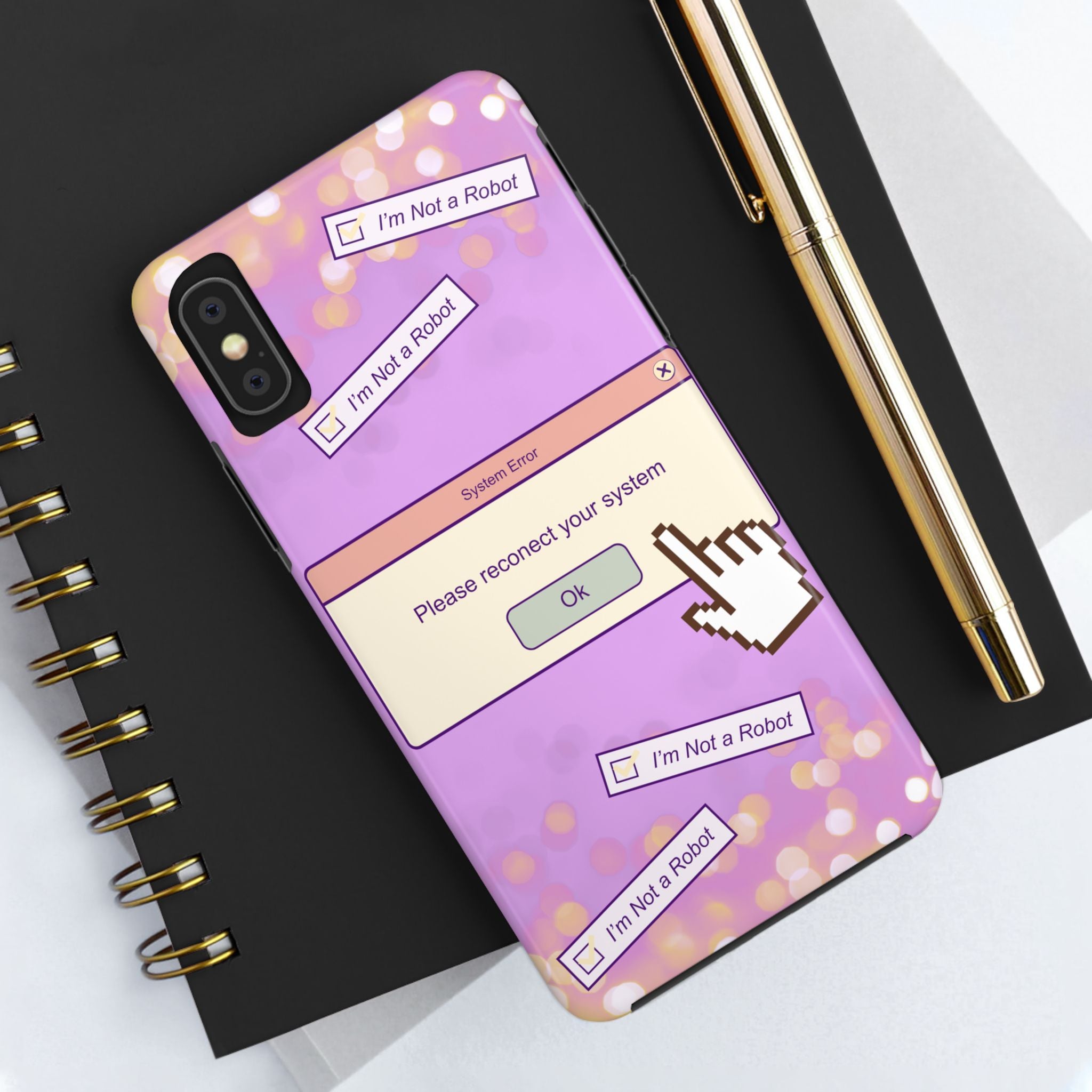 Y2K I’m Not a Robot System Error Phone Case 🤖💻📱