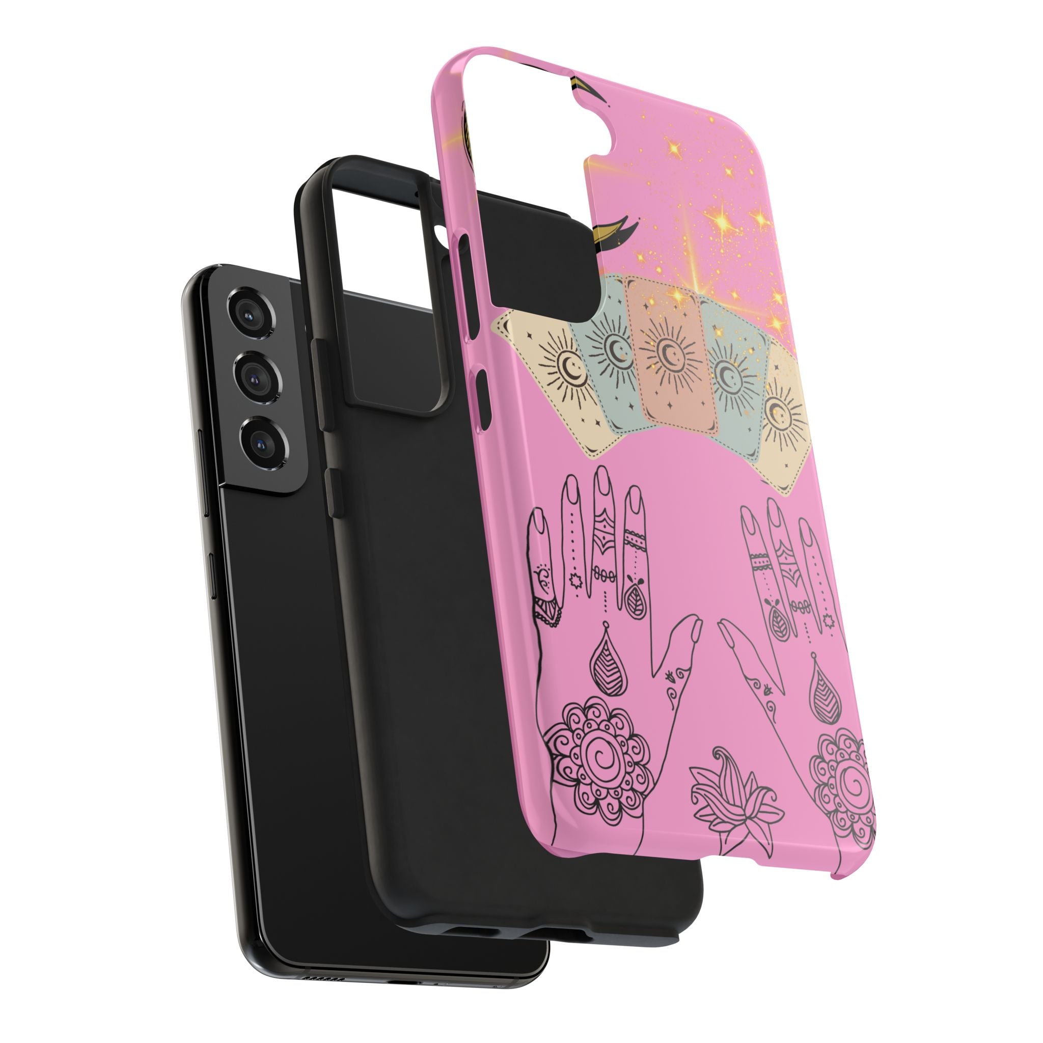 60s–70s Mystical Tarot Henna Hands Phone Case 🔮📱