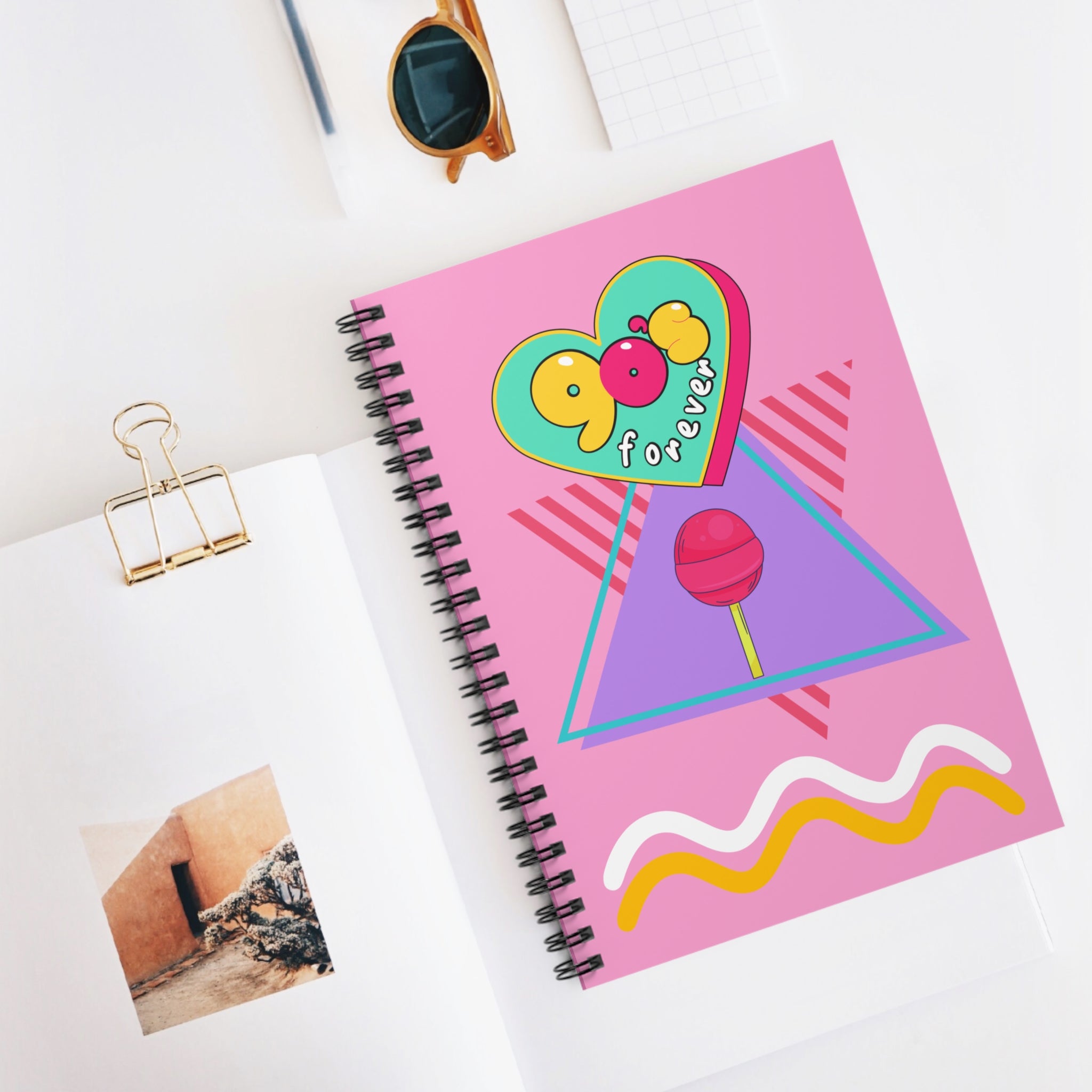🍭💖 90s Forever Heart Squiggle Lollipop Journal 🌈✨