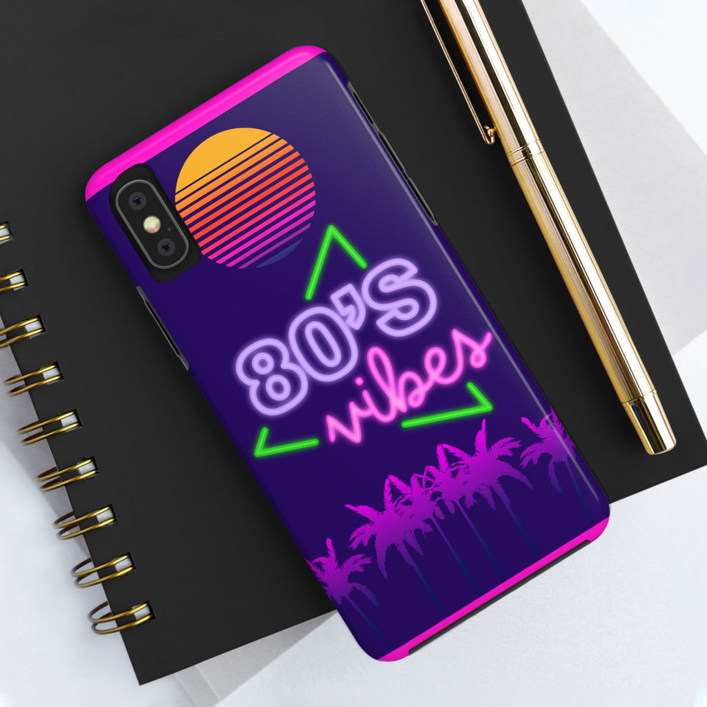 80s Vibes Synthwave Palm Trees Phone Case 🌴🎹📱