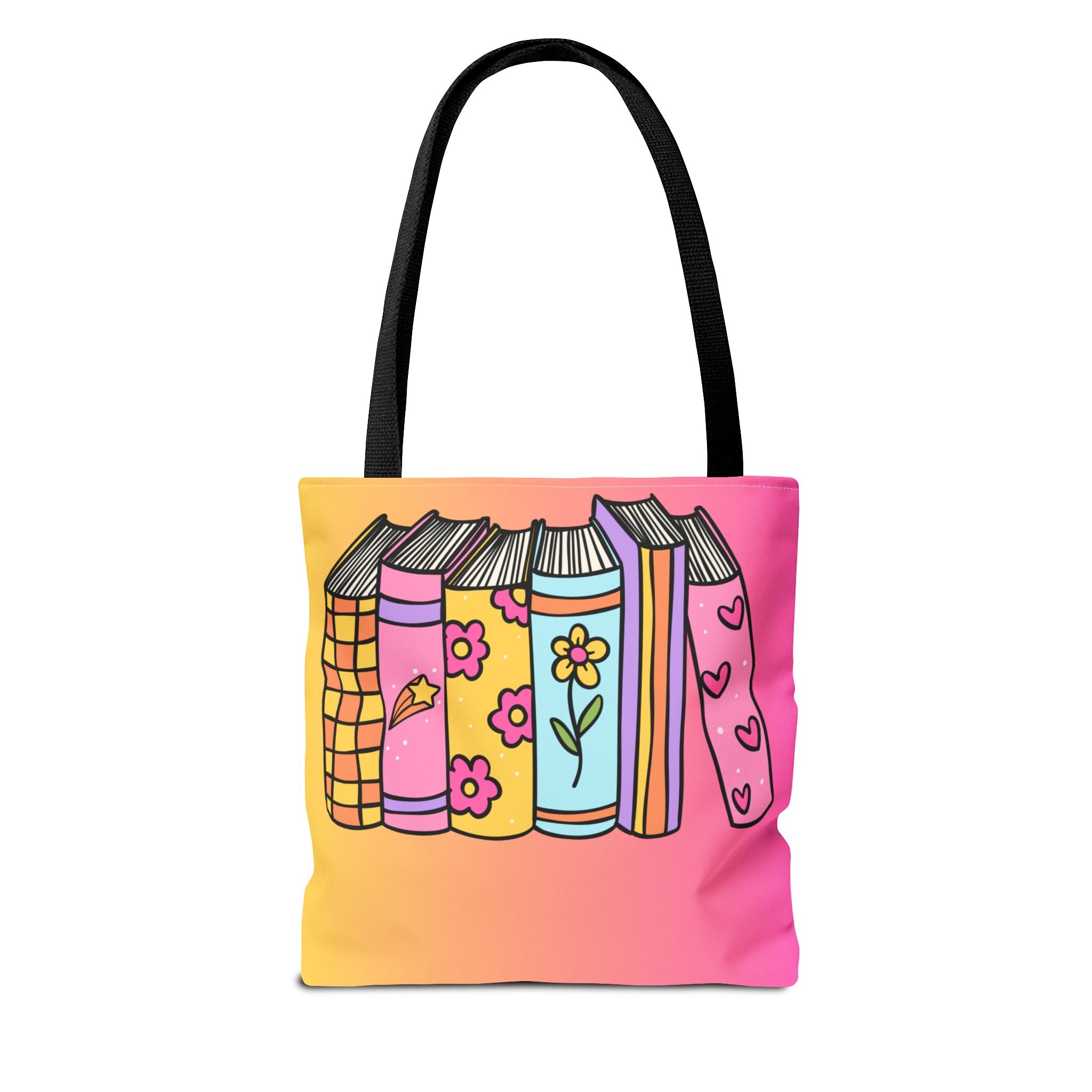 💖 60s–90s Book Hoarder Retro Tote Bag – Bright Pink & Yellow