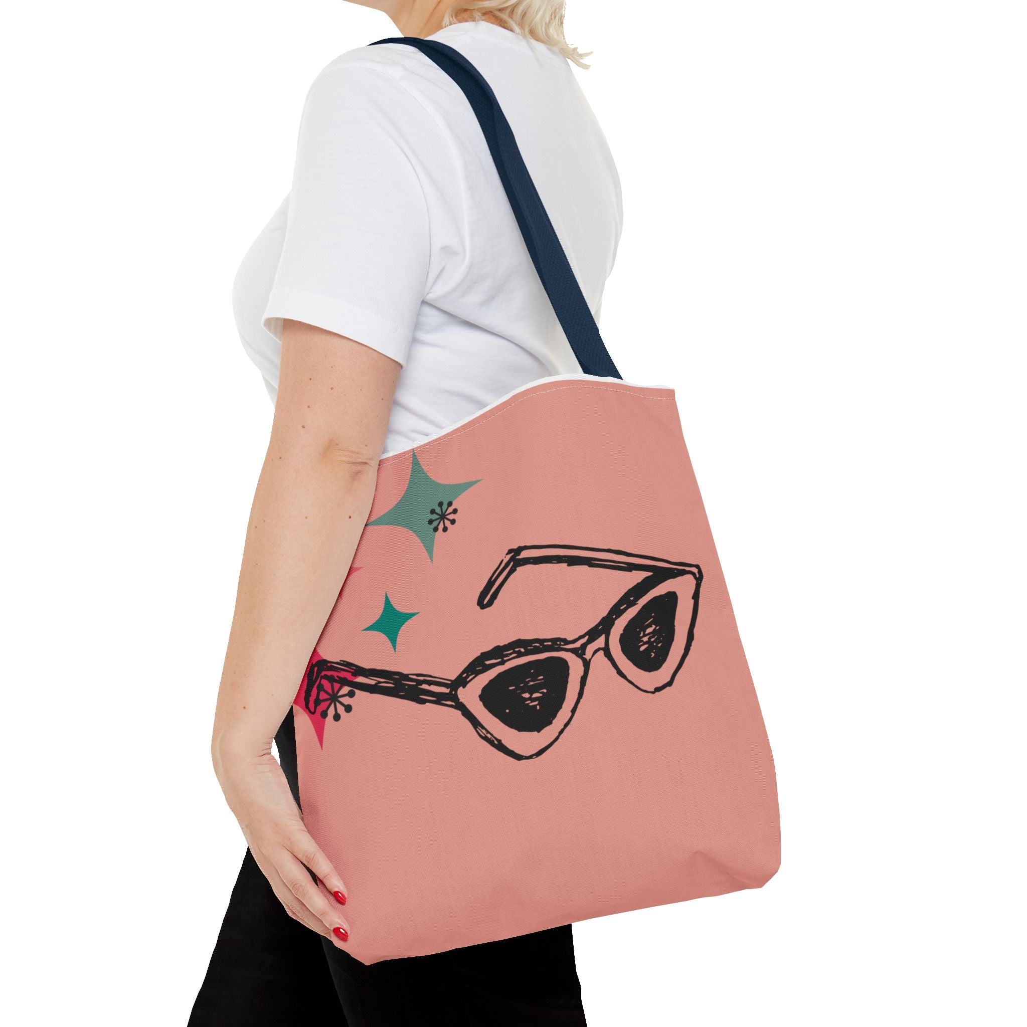 🕶️ 50s Retro Peachy Tote Bag