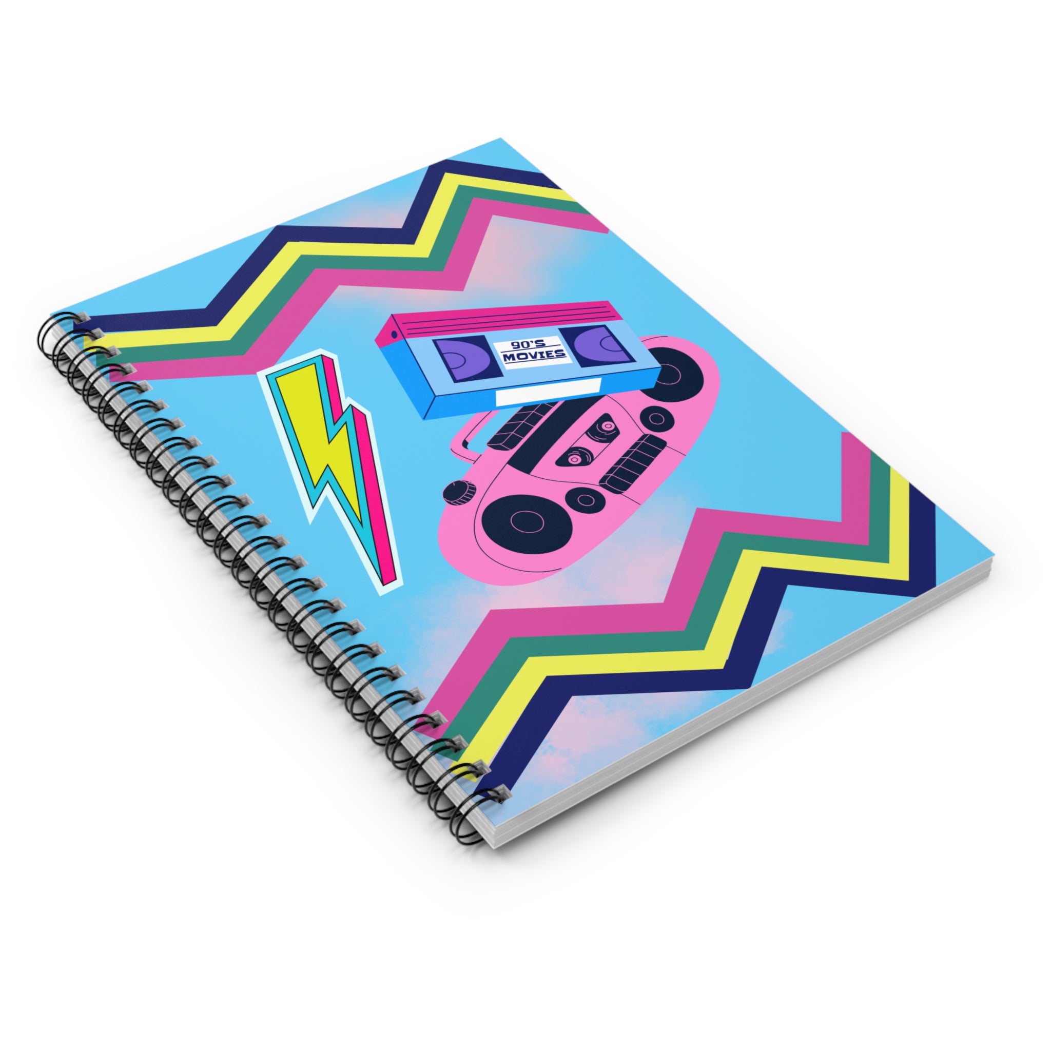 📼⚡ 90s Movies Boombox & Lightning Journal 🎶✨